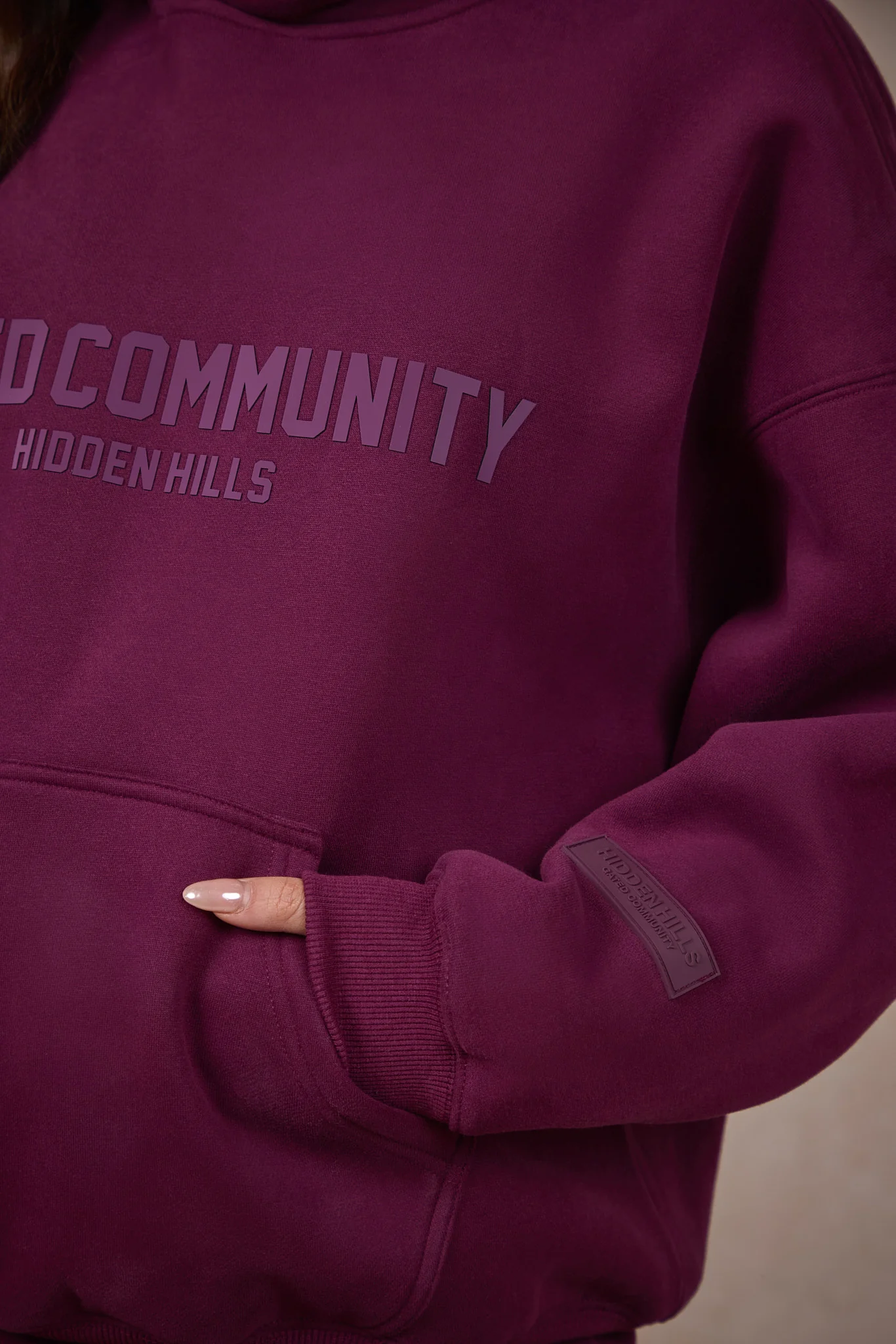 BASICS HOODIE DARK PLUM - Image 5