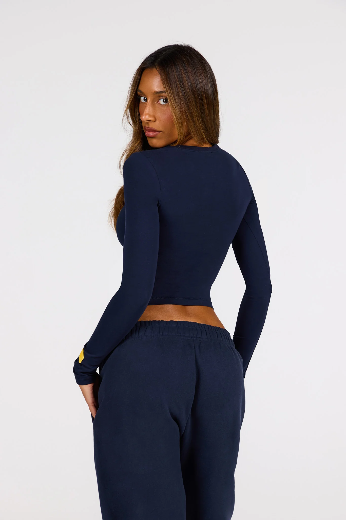 BASICS LONGSLEEVE TOP AMBER/NAVY - Image 5