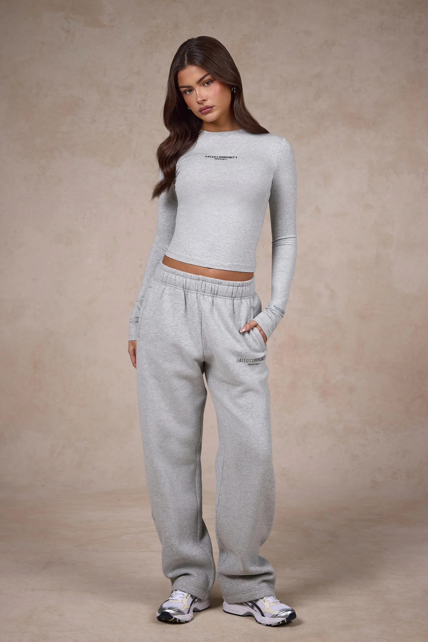 BASICS LONGSLEEVE TOP MEDIUM GREY - Image 4