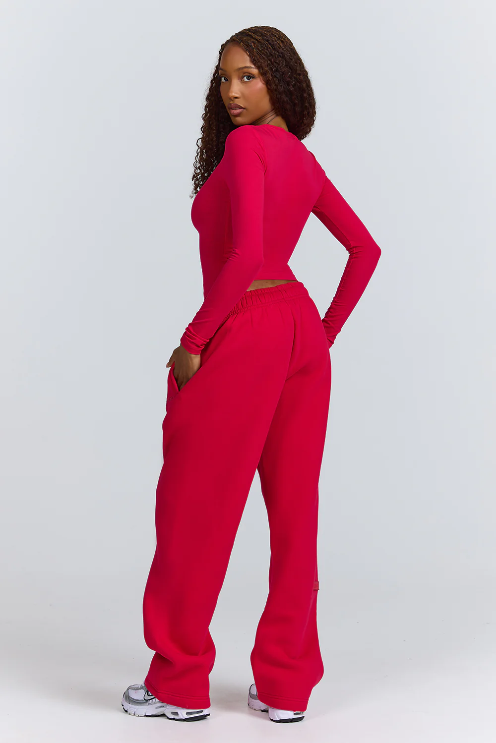 BASICS LONGSLEEVE TOP RASPBERRY RED - Image 4