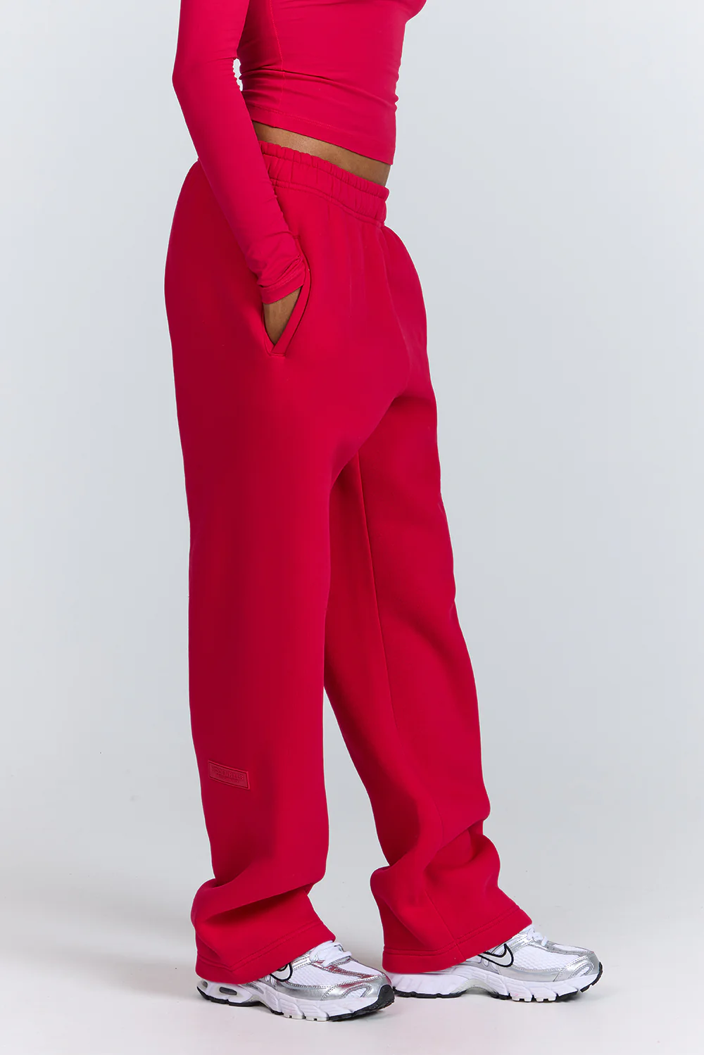 BASICS STRAIGHT LEG SWEATPANTS RASPBERRY RED - Image 2