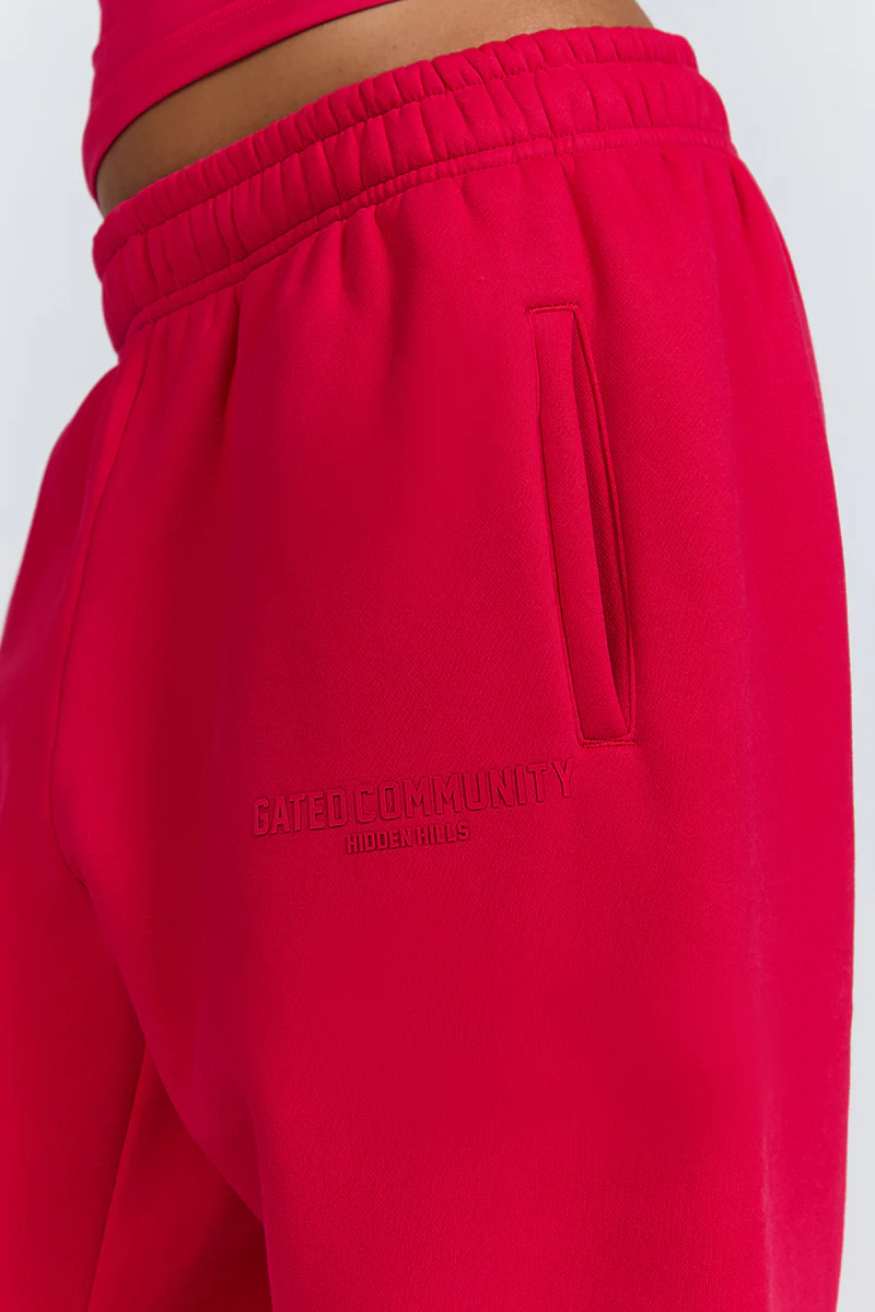 BASICS STRAIGHT LEG SWEATPANTS RASPBERRY RED - Image 3