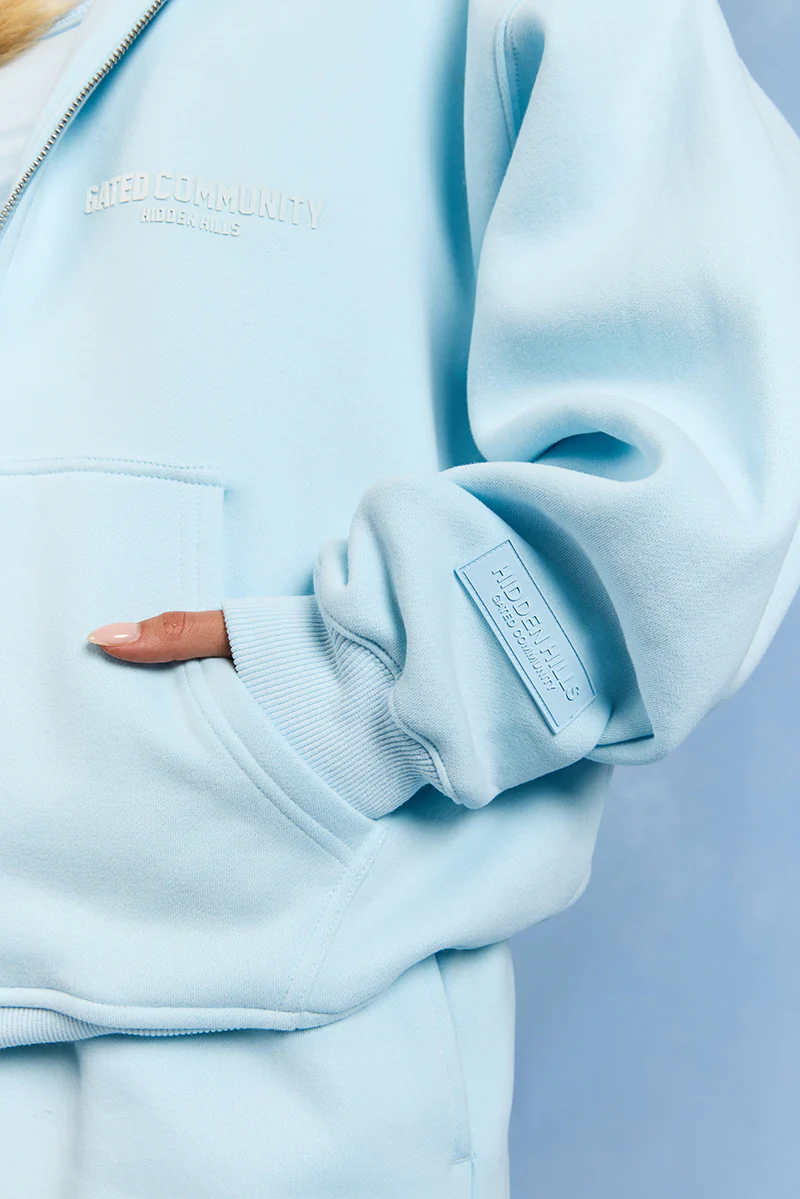 BASICS ZIP HOODIE LIGHT BLUE - Image 2
