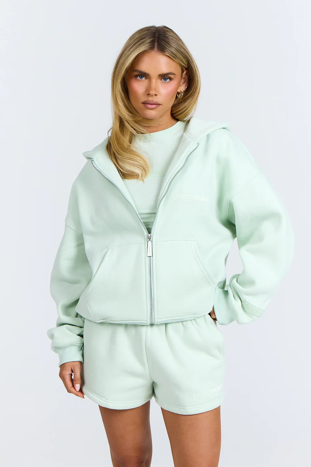 BASICS ZIP HOODIE MINT