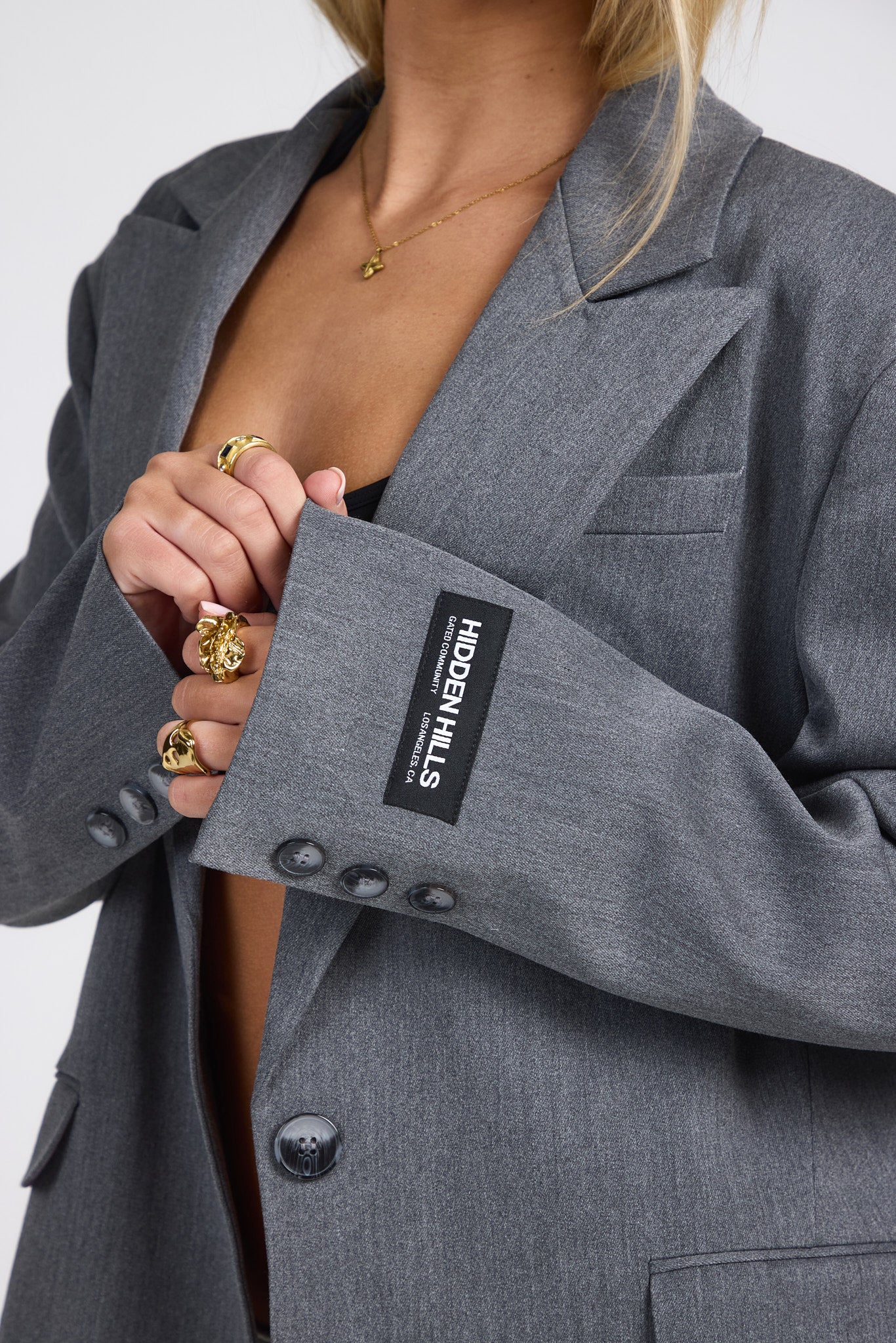 BLACK LABEL EMBOSSED BLAZER GREY - Image 5