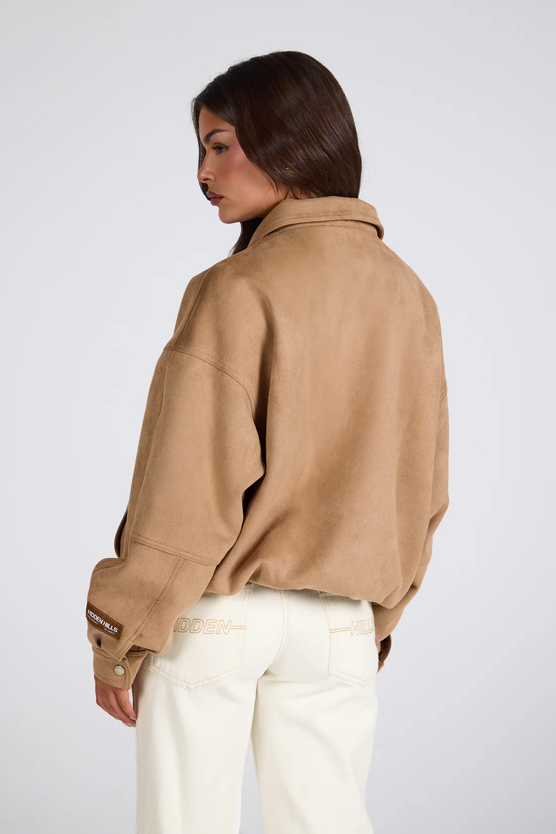 EMBOSSED SUEDE JACKET CAMEL - Image 5