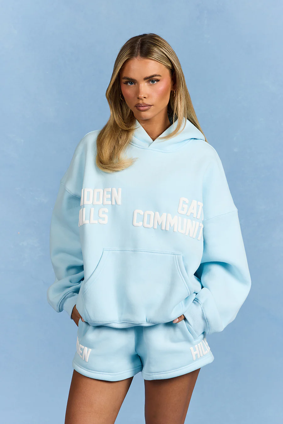 GATED COMMUNITY HOODIE LIGHT BLUE - Image 3