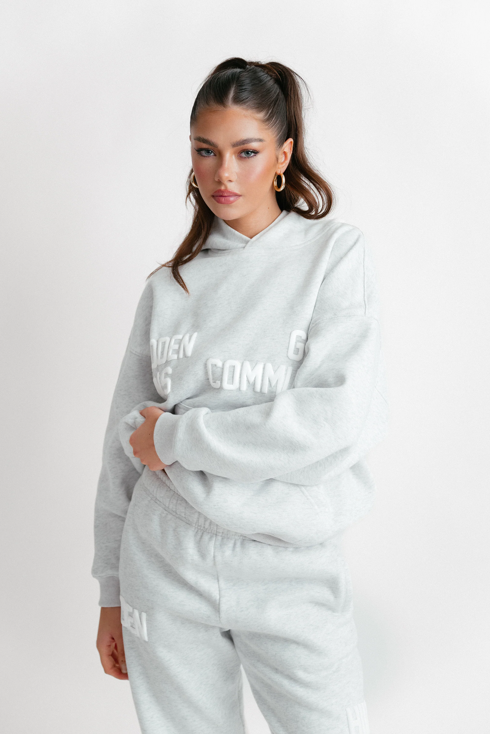 GATED COMMUNITY HOODIE LIGHT GREY - Image 3