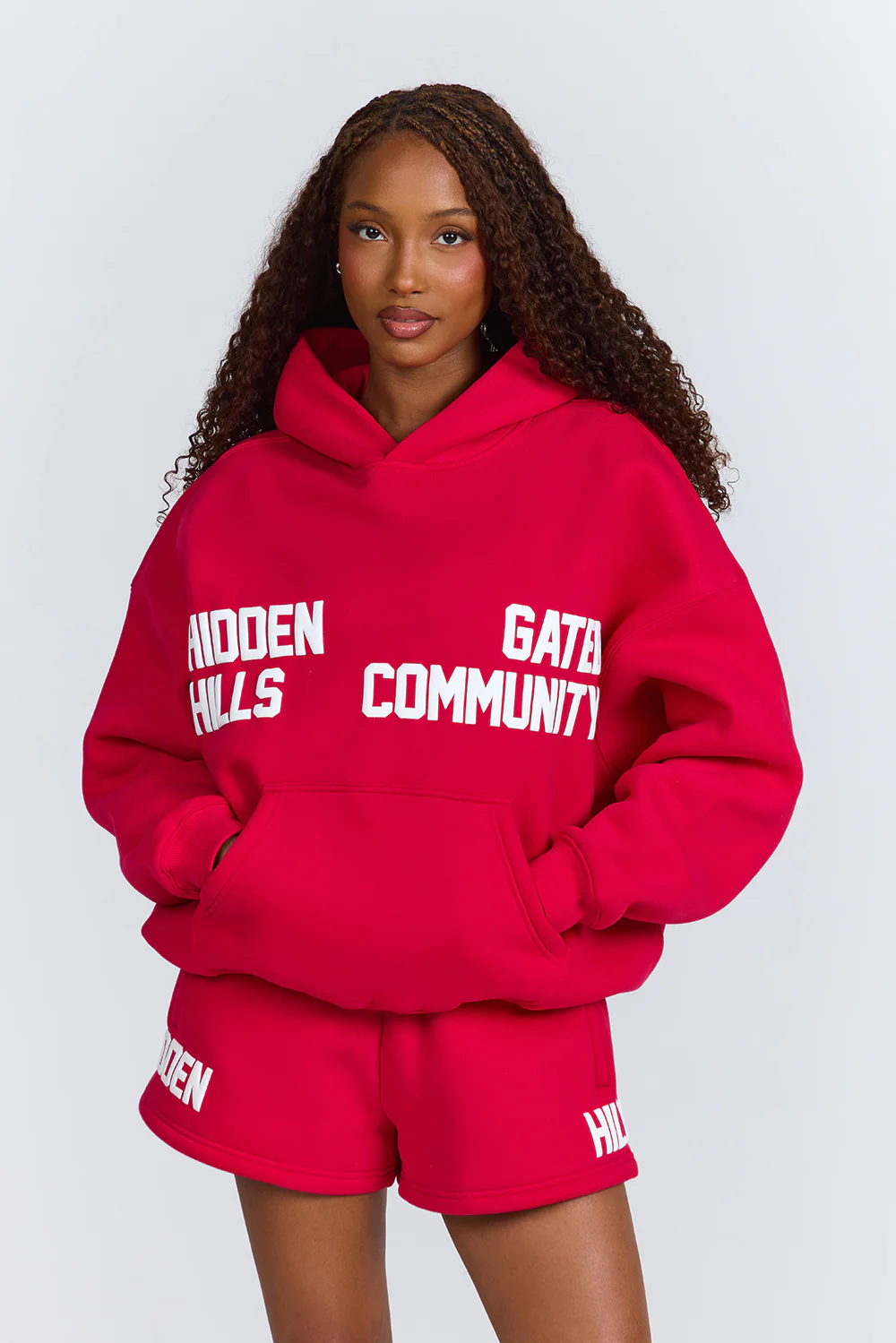 GATED COMMUNITY HOODIE RASPBERRY RED