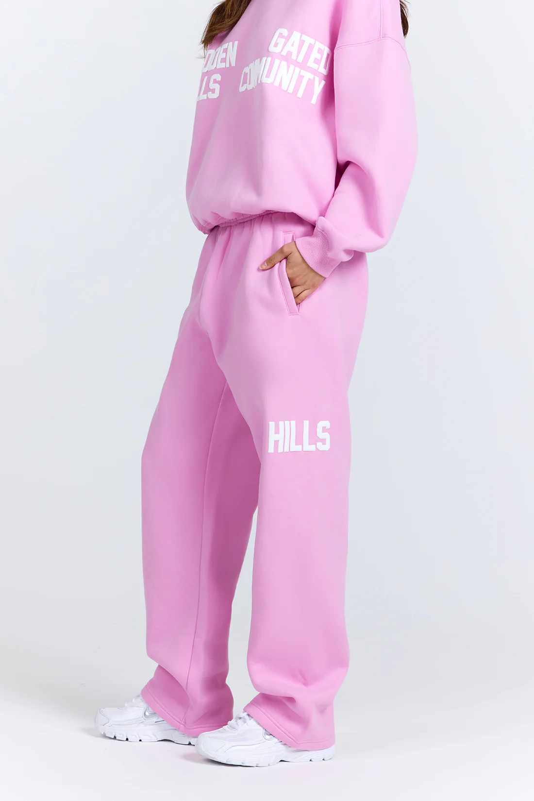 GATED COMMUNITY STRAIGHT LEG SWEATPANTS BUBBLEGUM PINK - Image 2