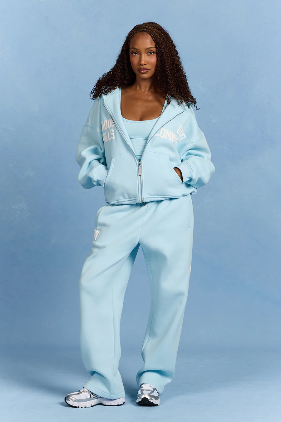 GATED COMMUNITY ZIP HOODIE LIGHT BLUE - Image 2