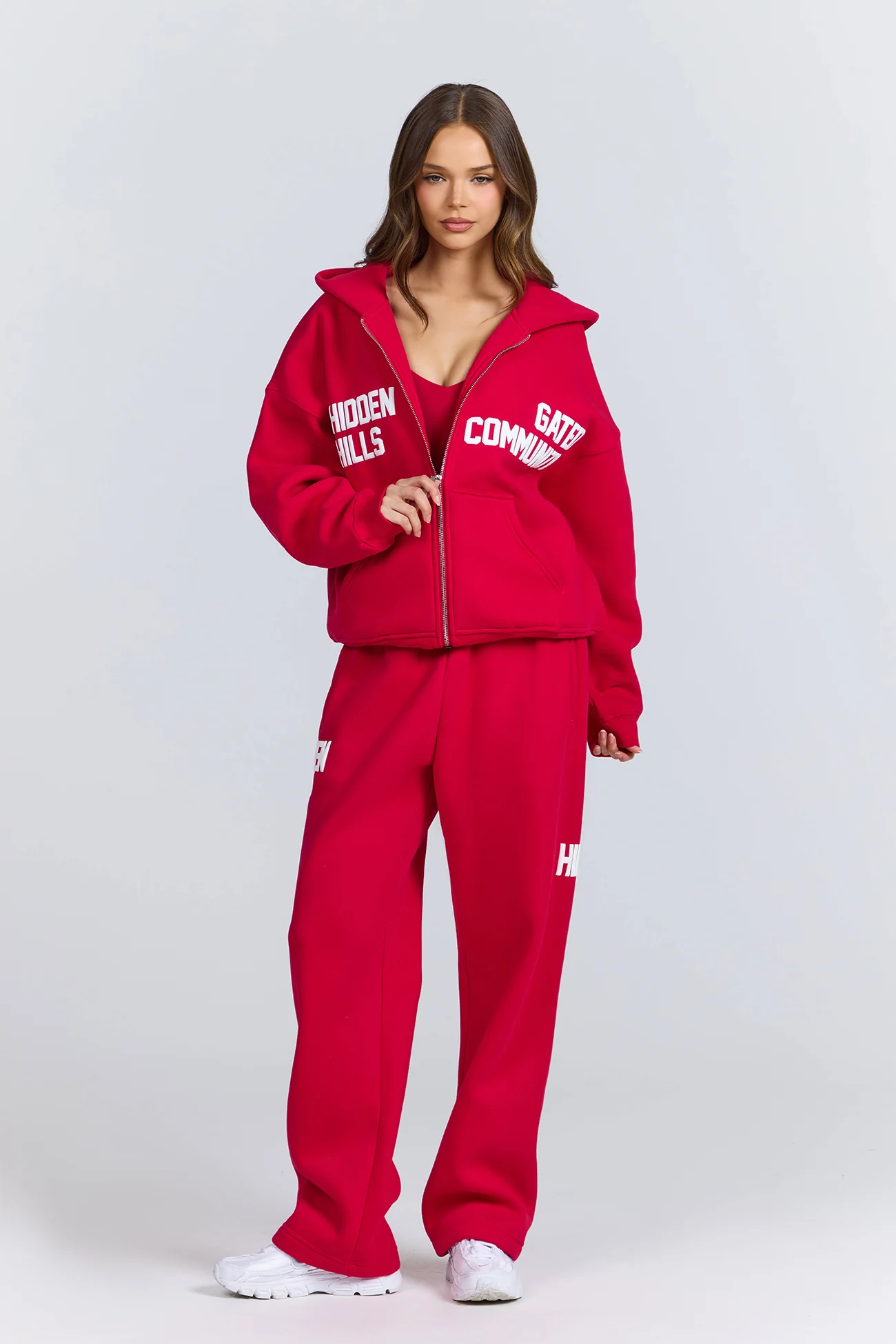 GATED COMMUNITY ZIP HOODIE RASPBERRY RED - Image 3
