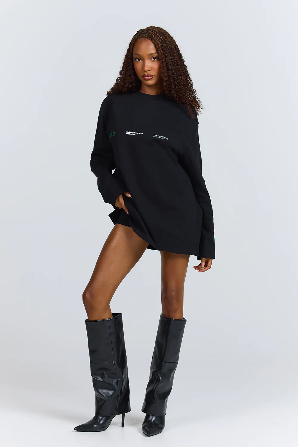GRADIENT LOGO LONGSLEEVE T-SHIRT GREEN/BLACK - Image 4