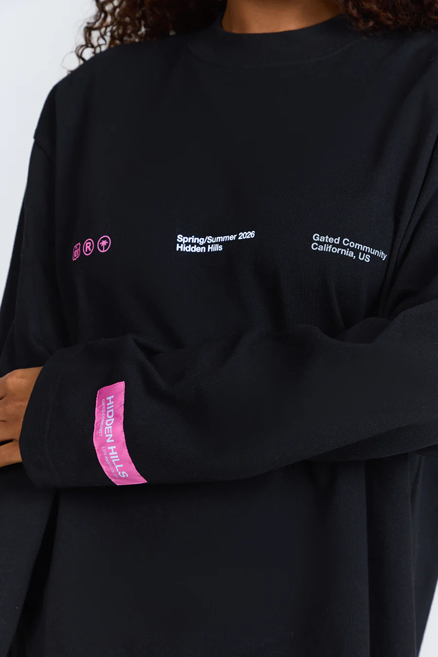 GRADIENT LOGO LONGSLEEVE T-SHIRT PINK/BLACK - Image 4