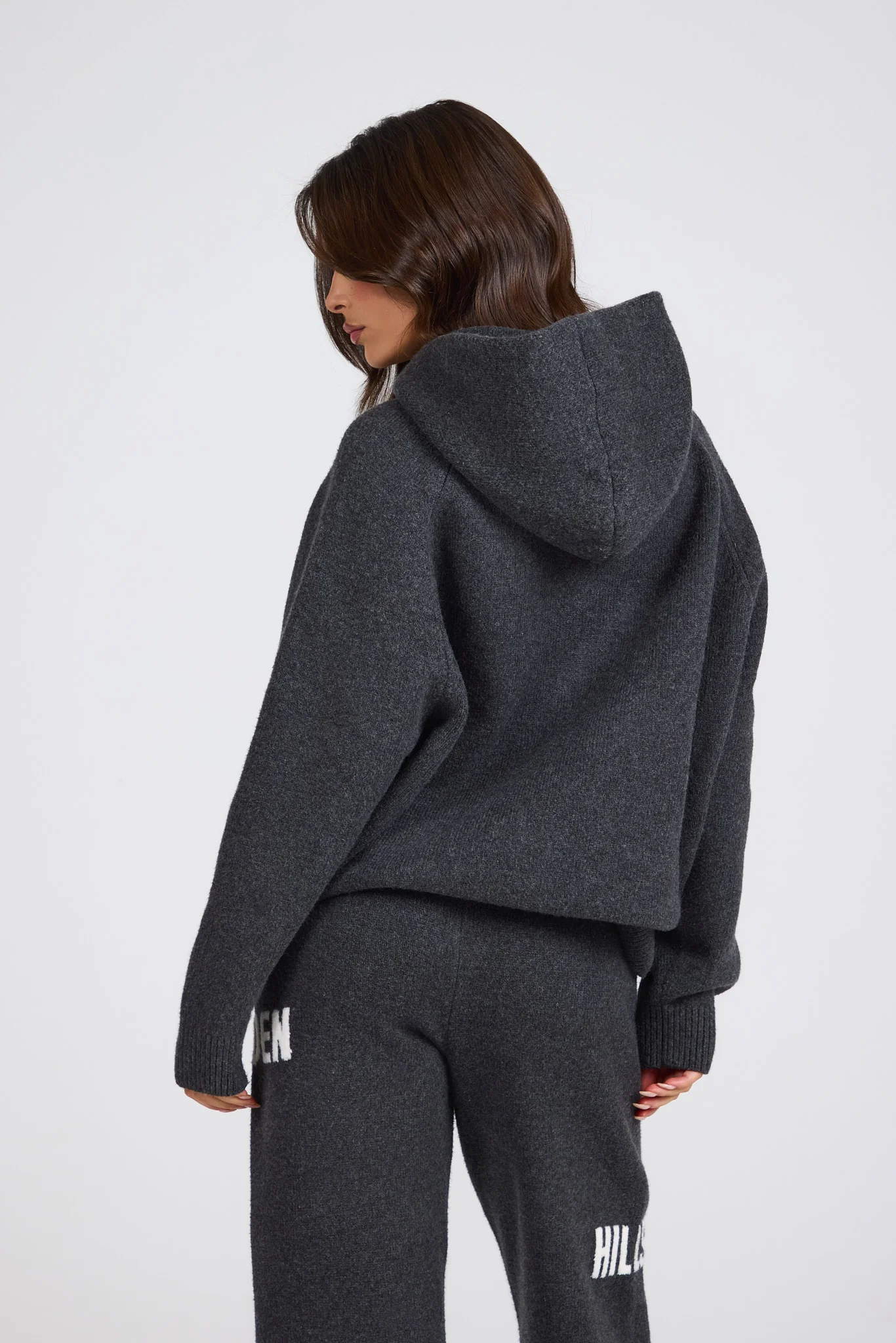 KNIT HOODIE DARK GREY - Image 4