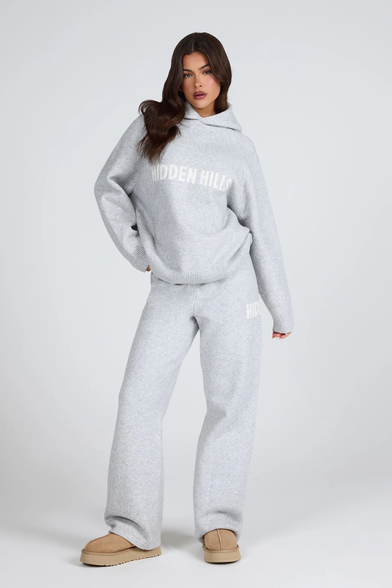 KNIT HOODIE LIGHT GREY - Image 4