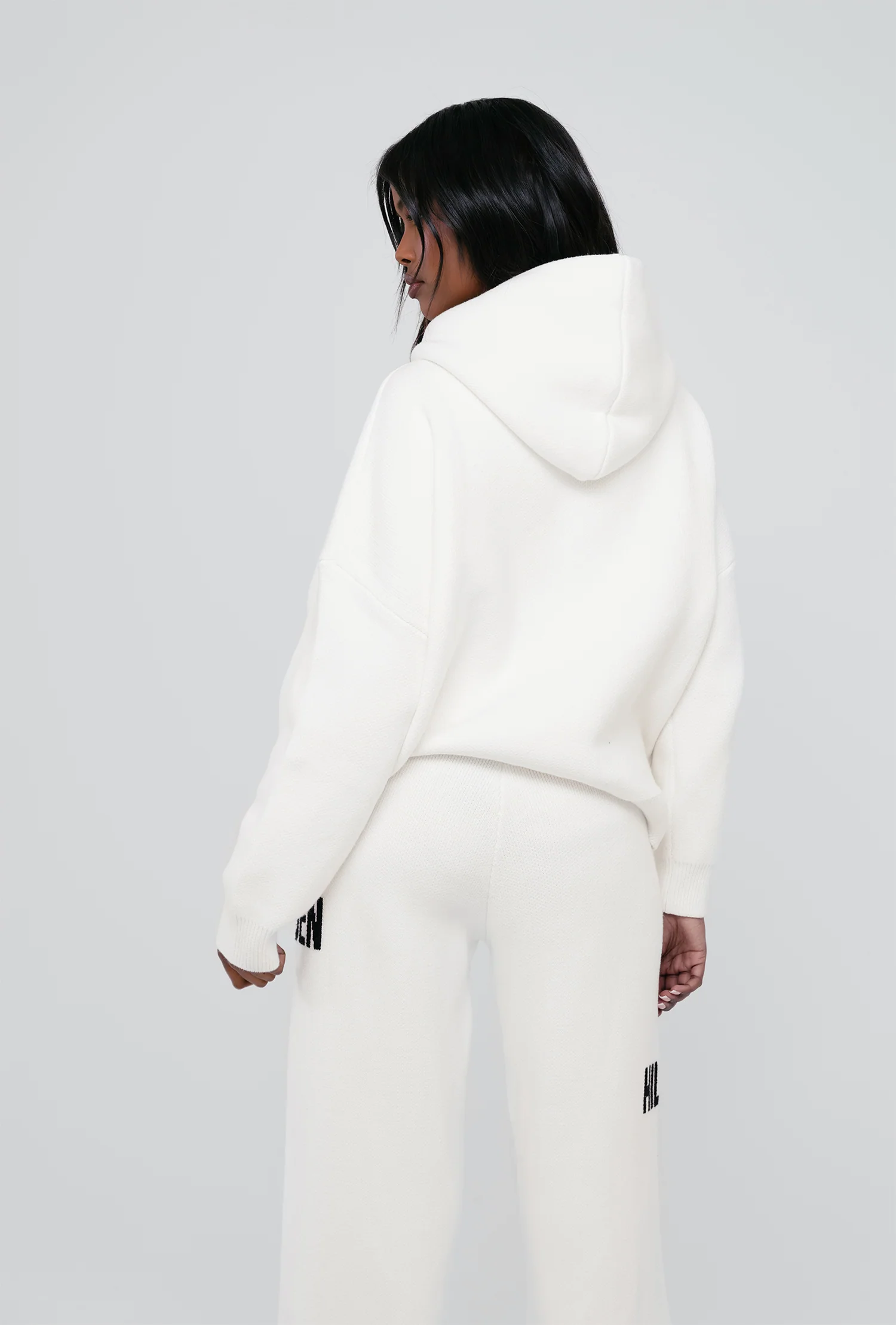 KNIT HOODIE OFF WHITE - Image 3