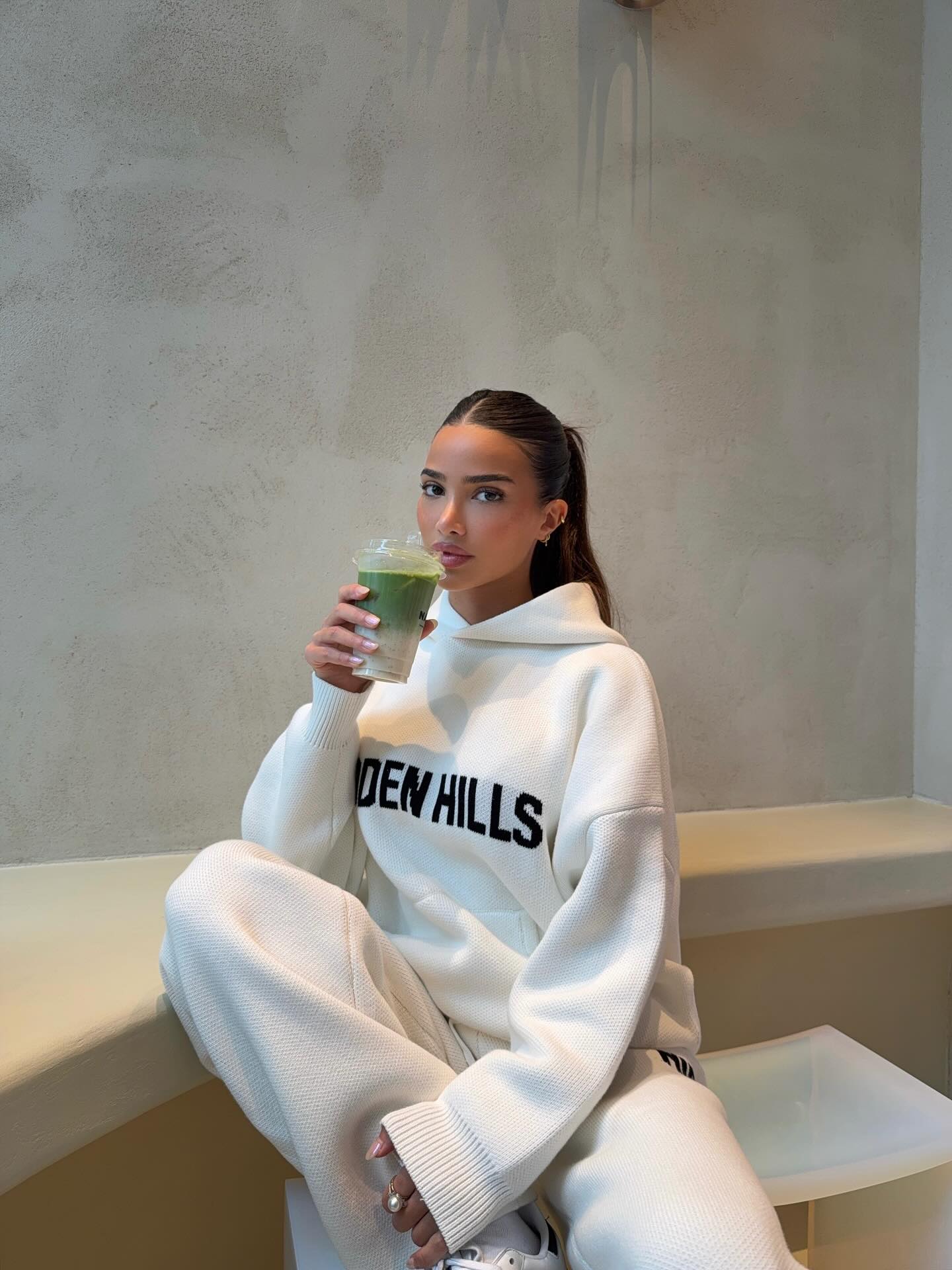 KNIT HOODIE OFF WHITE - Image 4