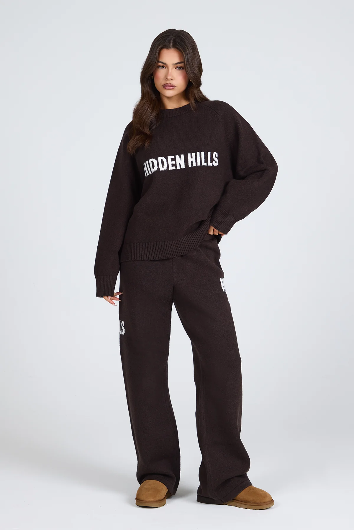 KNIT SWEATER DARK BROWN - Image 3