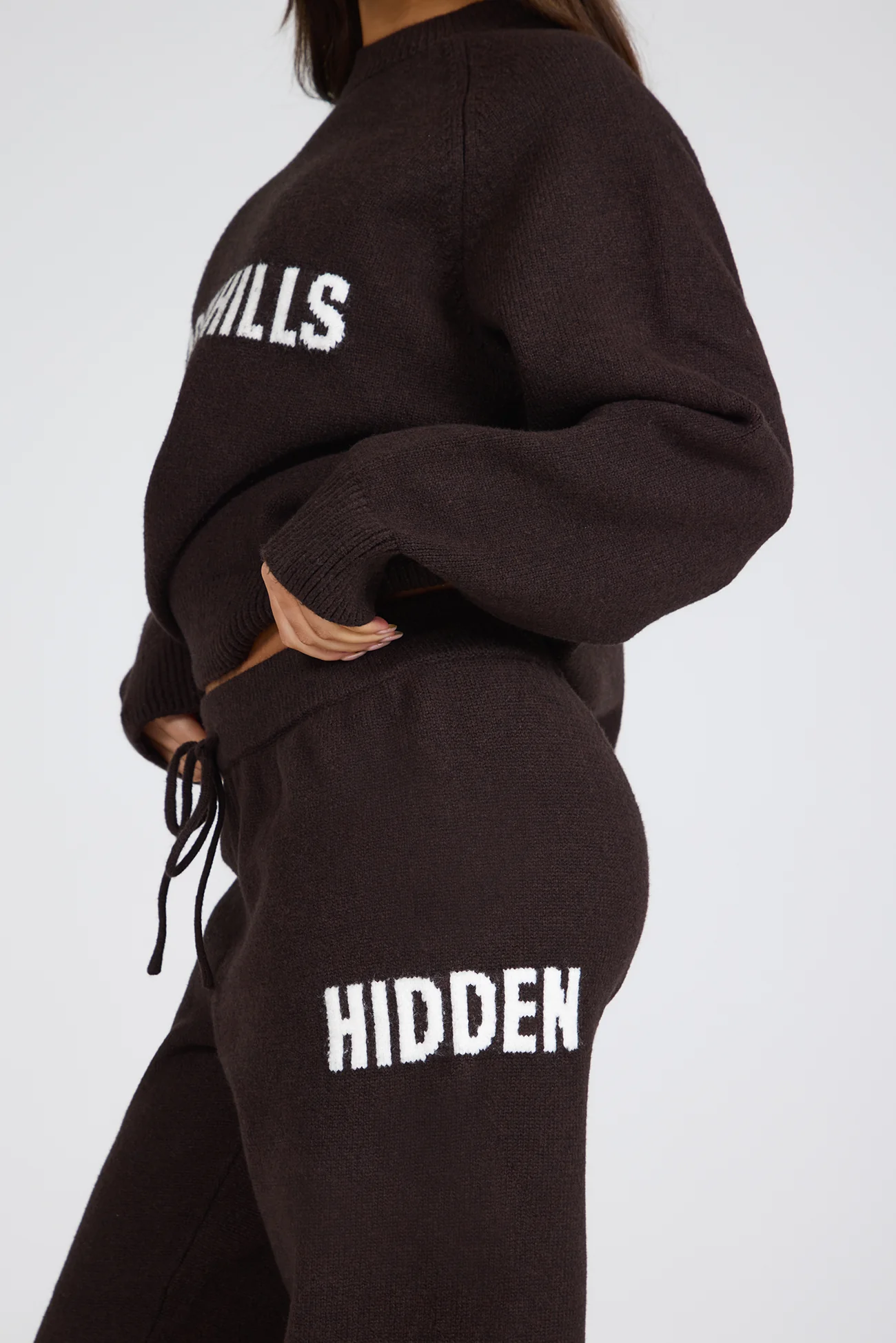 KNIT SWEATPANTS DARK BROWN - Image 3