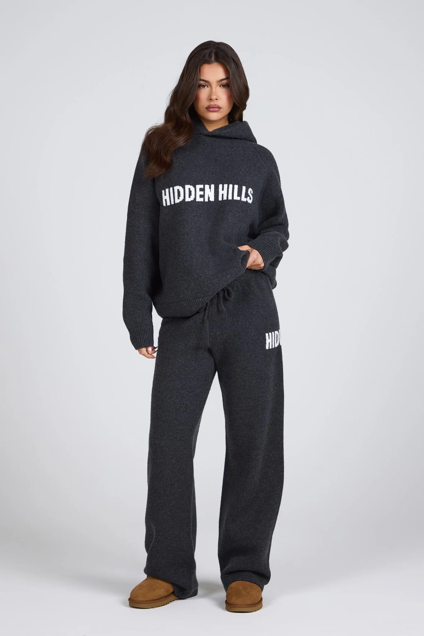 KNIT HOODIE DARK GREY - Image 5