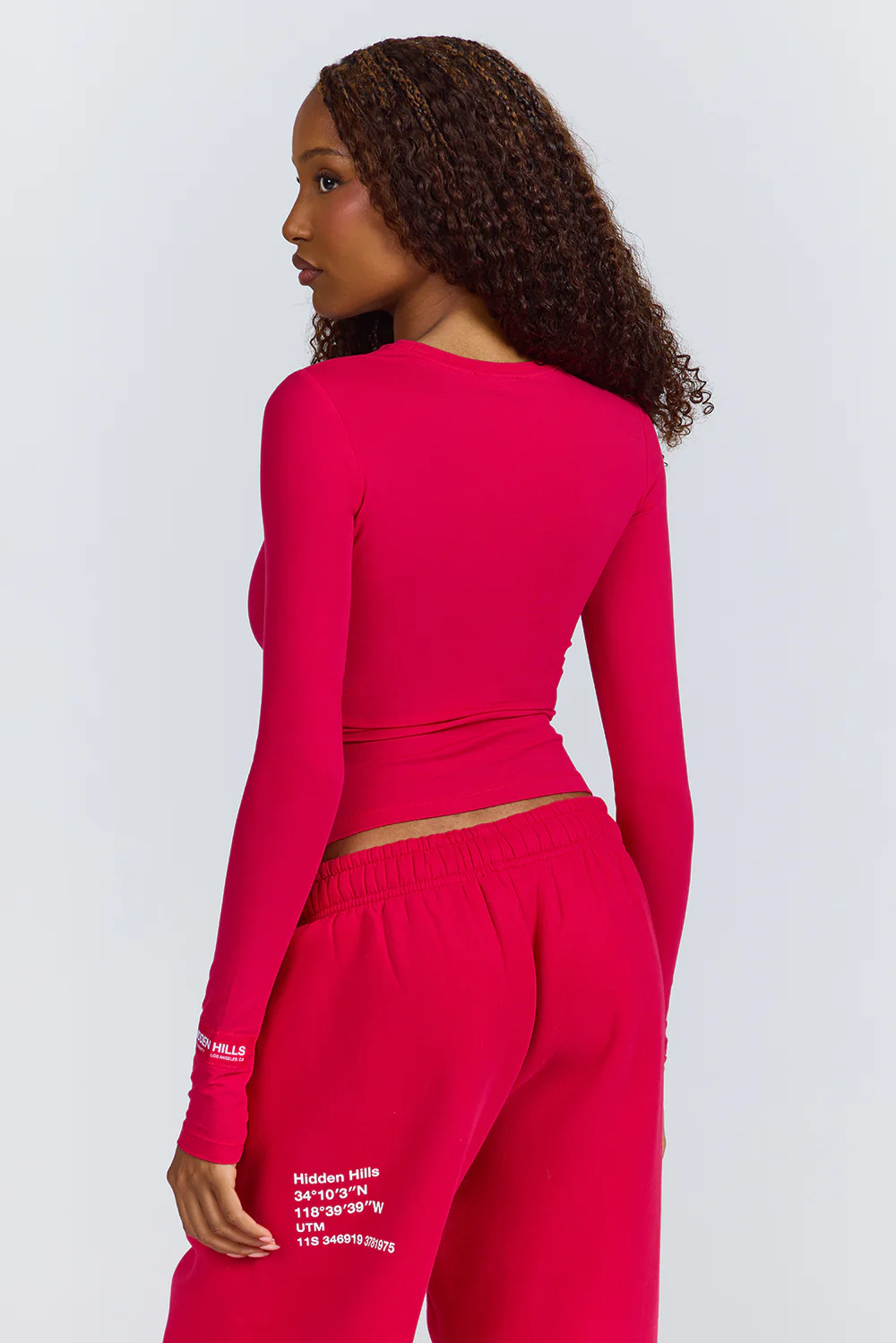 LABEL LONGSLEEVE TOP RASPBERRY RED - Image 4