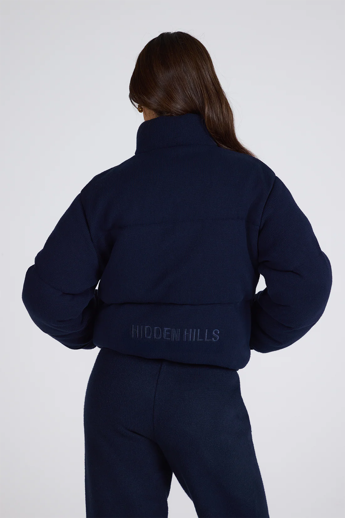 LABEL PUFFER JACKET NAVY - Image 2