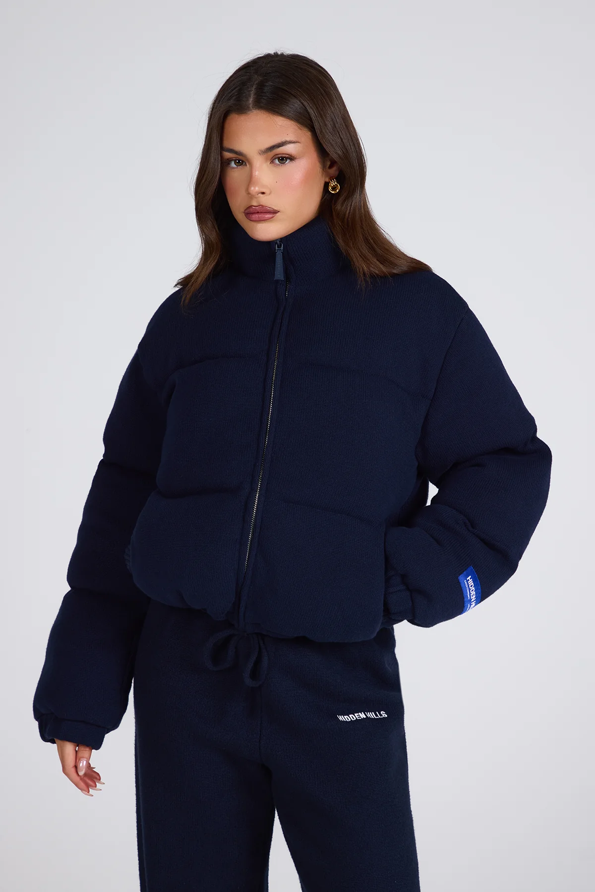 LABEL PUFFER JACKET NAVY - Image 4