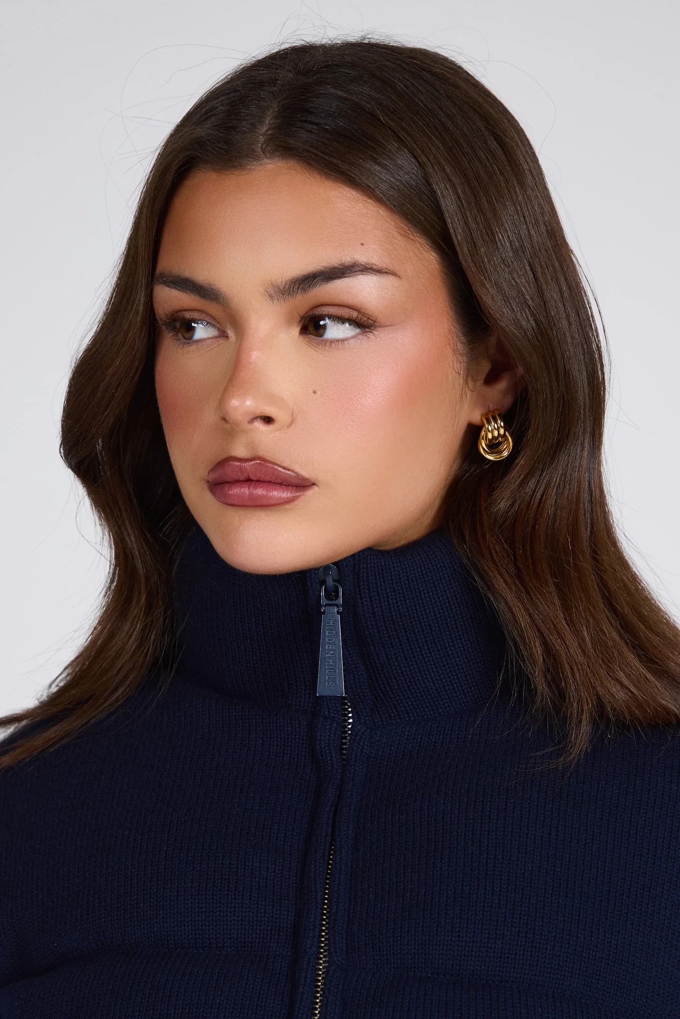 LABEL PUFFER JACKET NAVY - Image 6