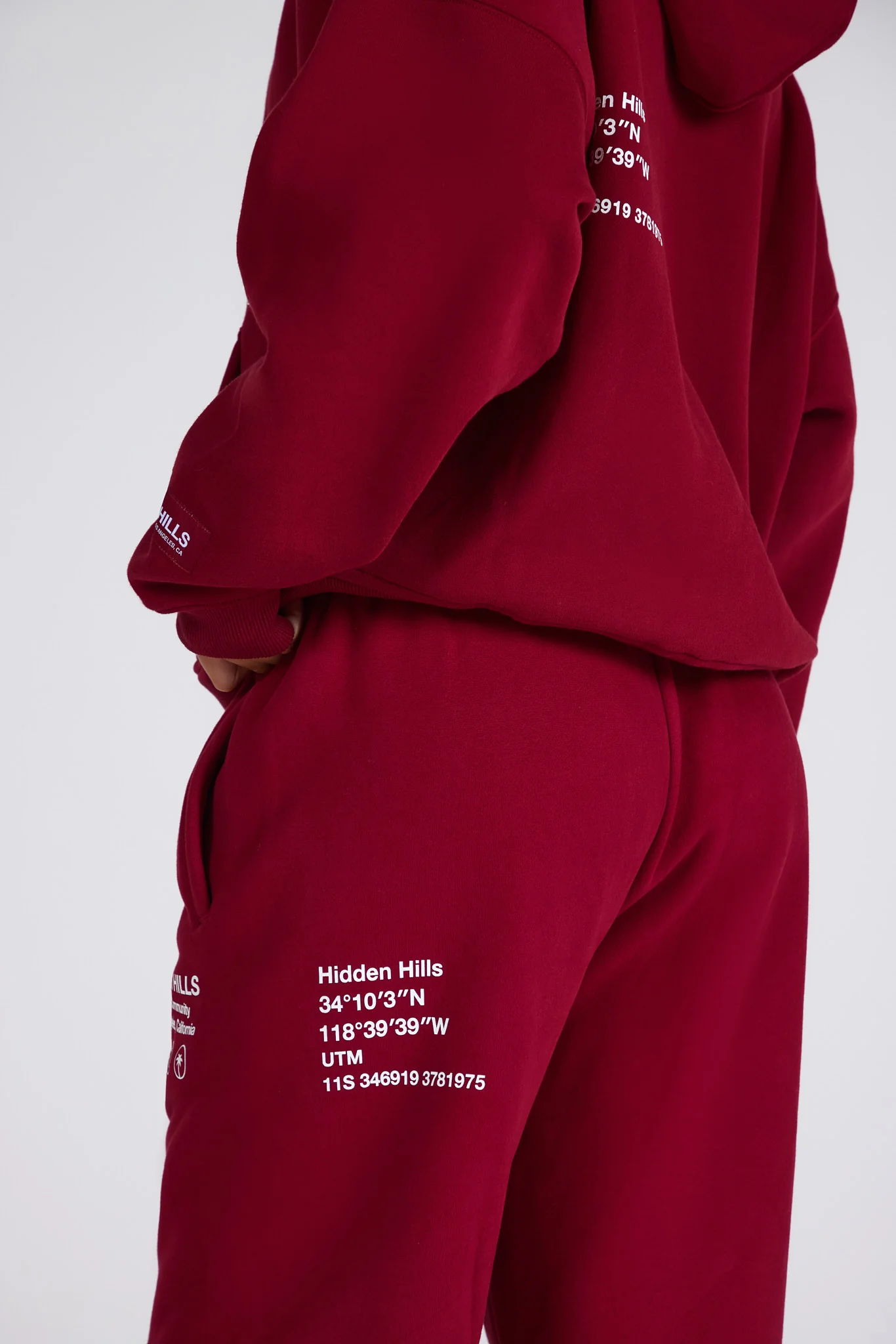 LABEL STRAIGHT LEG SWEATPANTS BURGUNDY - Image 6