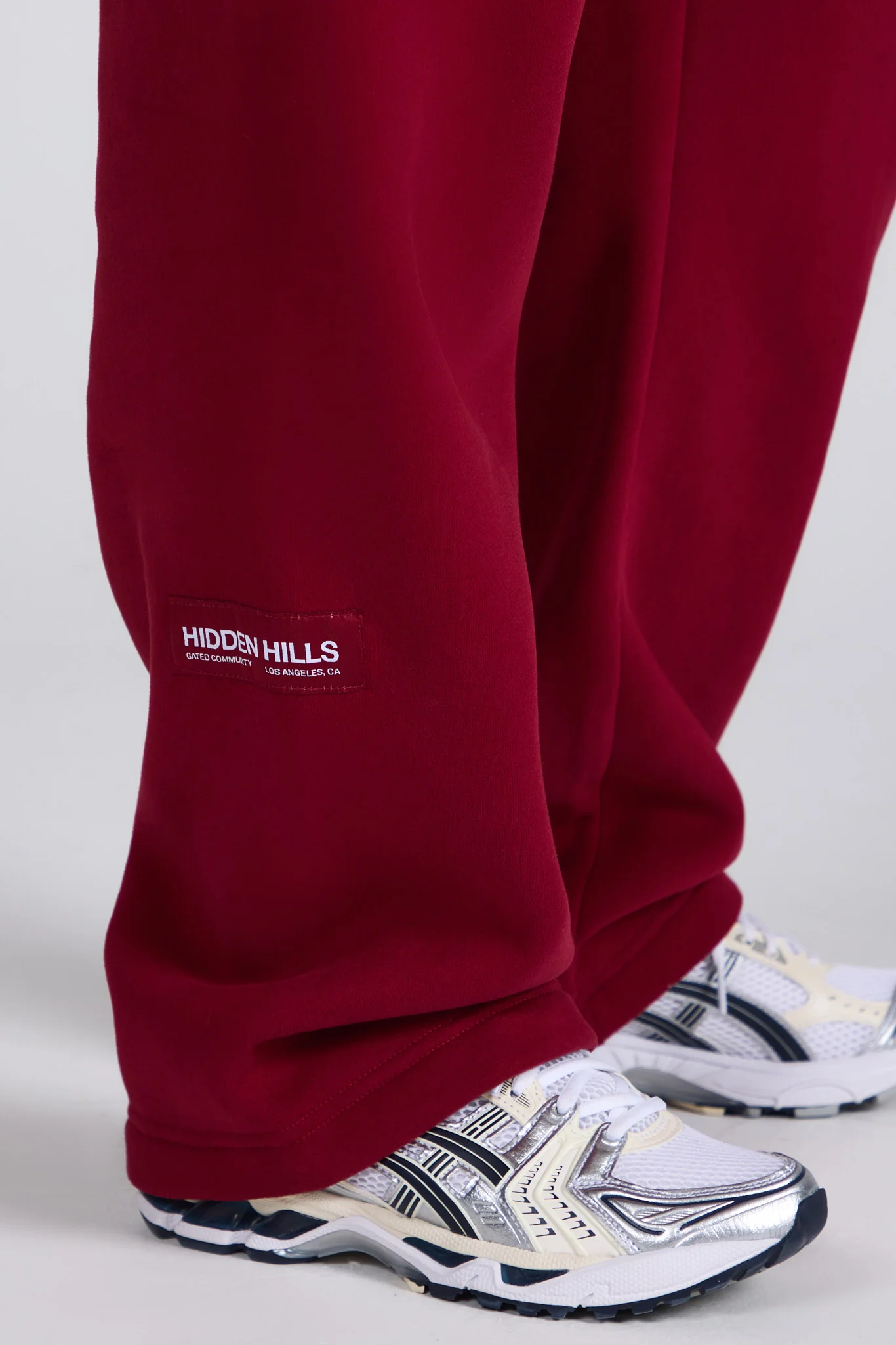 LABEL STRAIGHT LEG SWEATPANTS BURGUNDY - Image 7