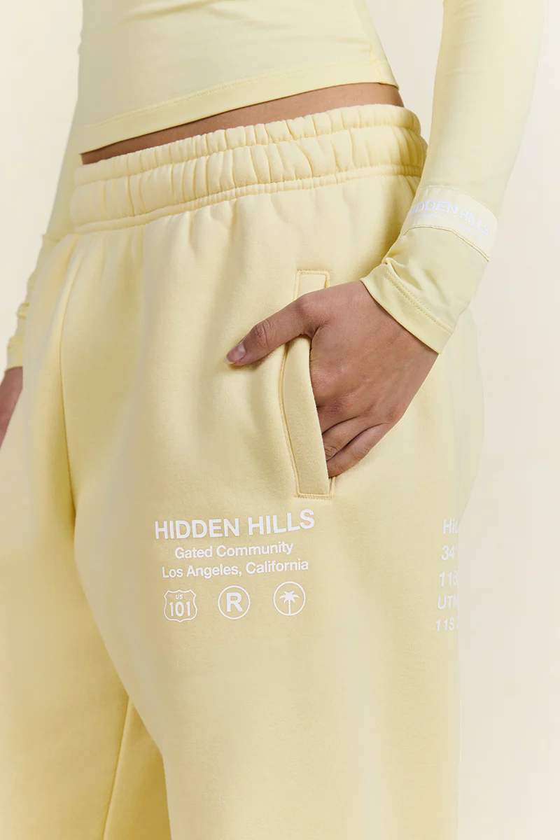 LABEL STRAIGHT LEG SWEATPANTS BUTTER YELLOW - Image 3