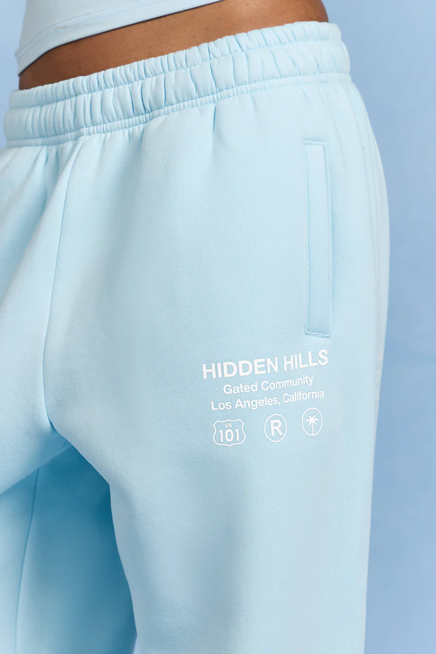 LABEL STRAIGHT LEG SWEATPANTS LIGHT BLUE - Image 3