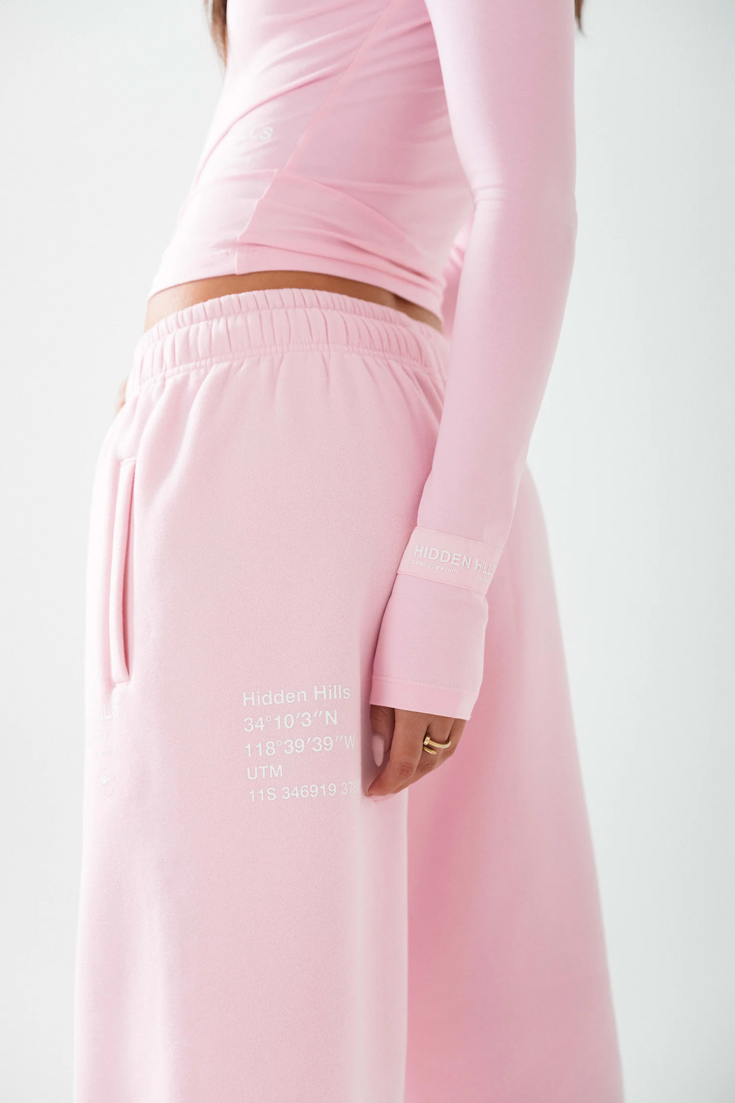LABEL STRAIGHT LEG SWEATPANTS LIGHT PINK - Image 3