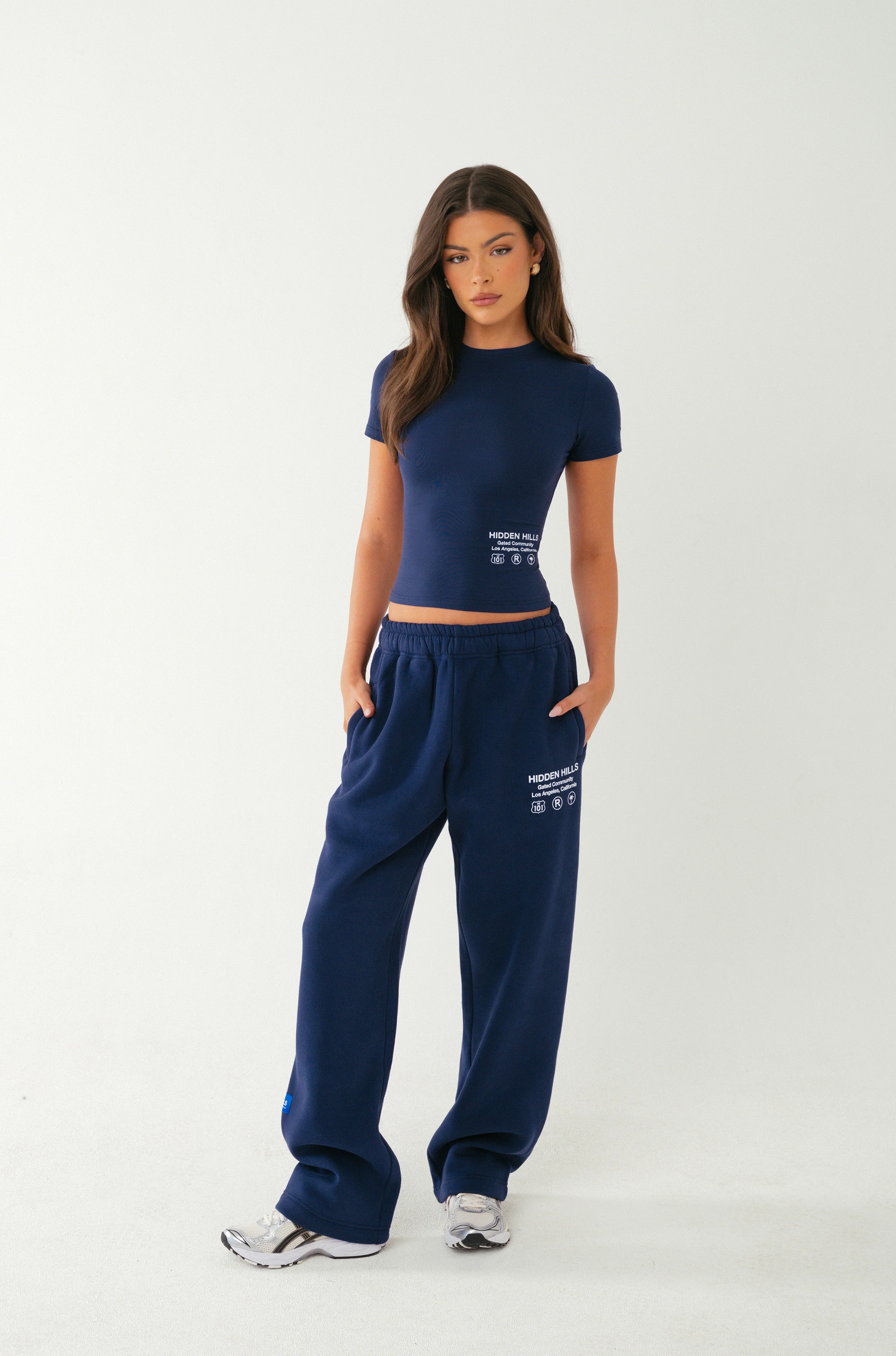 LABEL STRAIGHT LEG SWEATPANTS NAVY - Image 3