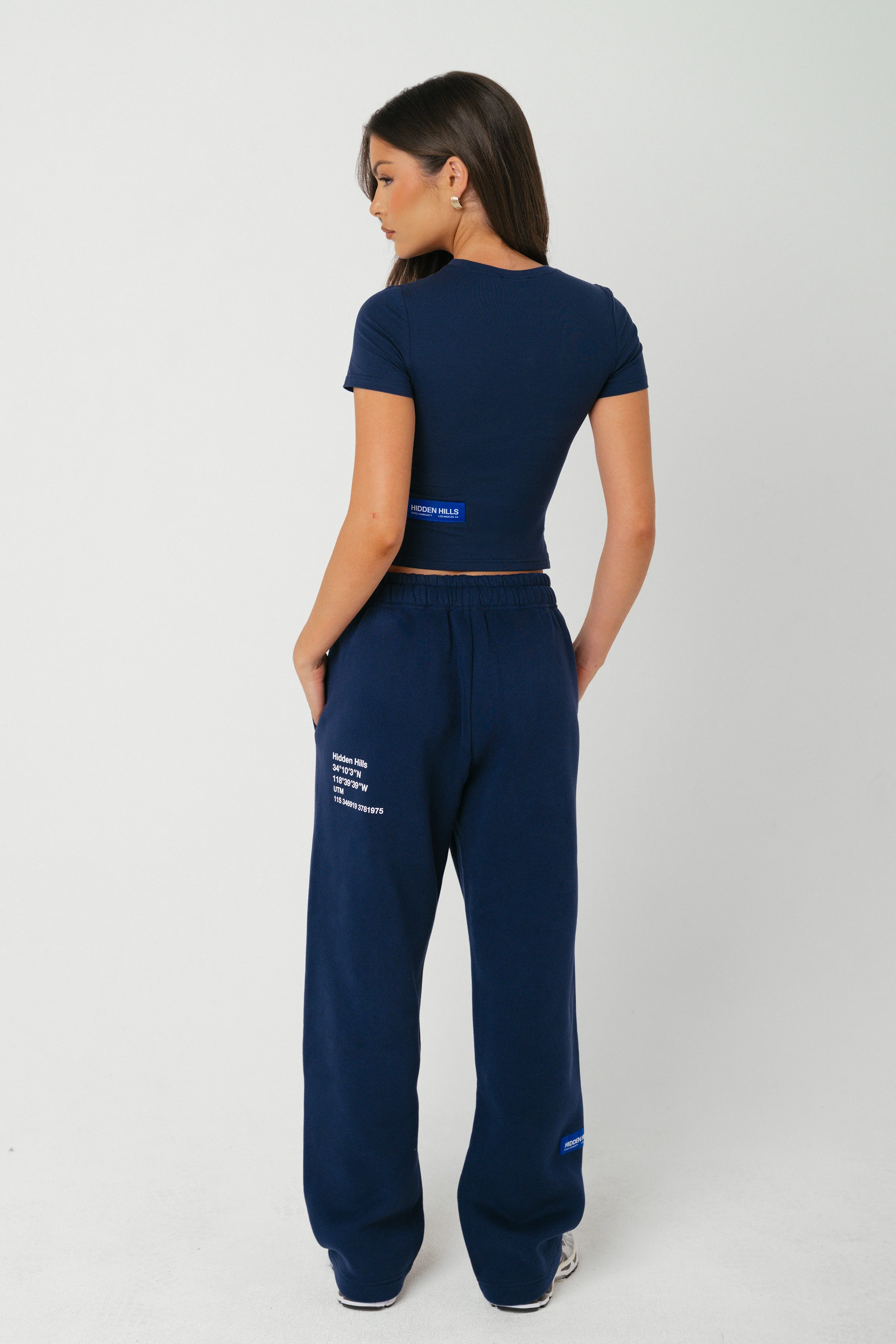 LABEL STRAIGHT LEG SWEATPANTS NAVY - Image 5
