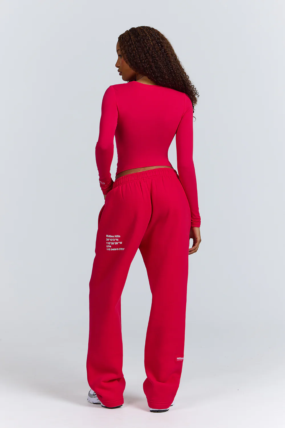 LABEL STRAIGHT LEG SWEATPANTS RASPBERRY RED - Image 6