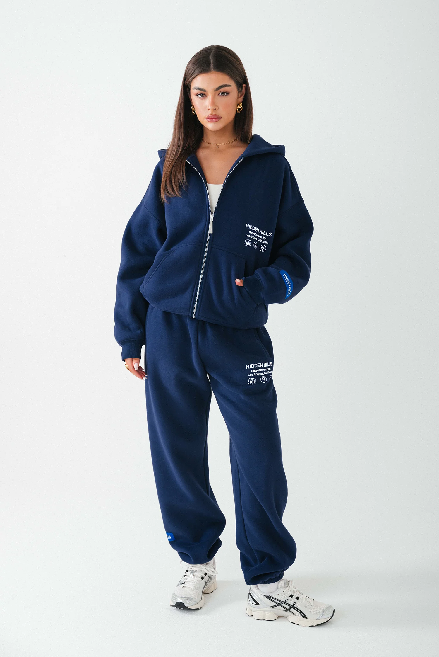 LABEL CUFFED SWEATPANTS NAVY - Image 4