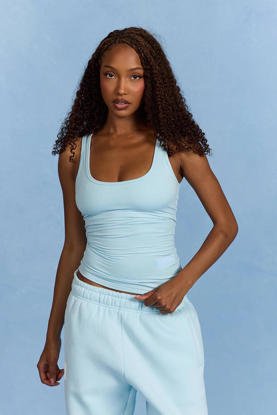 LABEL TANK TOP LIGHT BLUE
