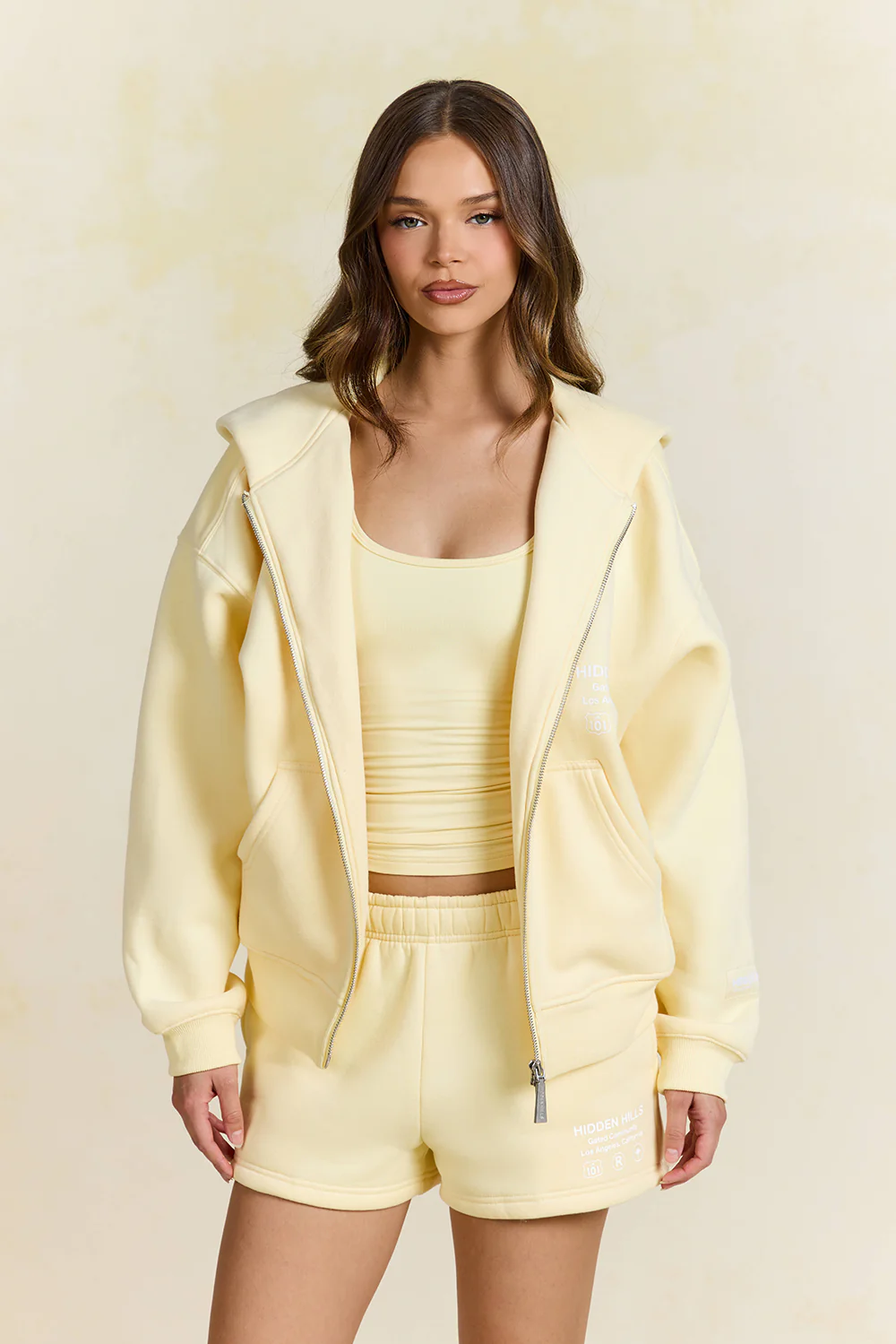 LABEL ZIP HOODIE BUTTER YELLOW - Image 3