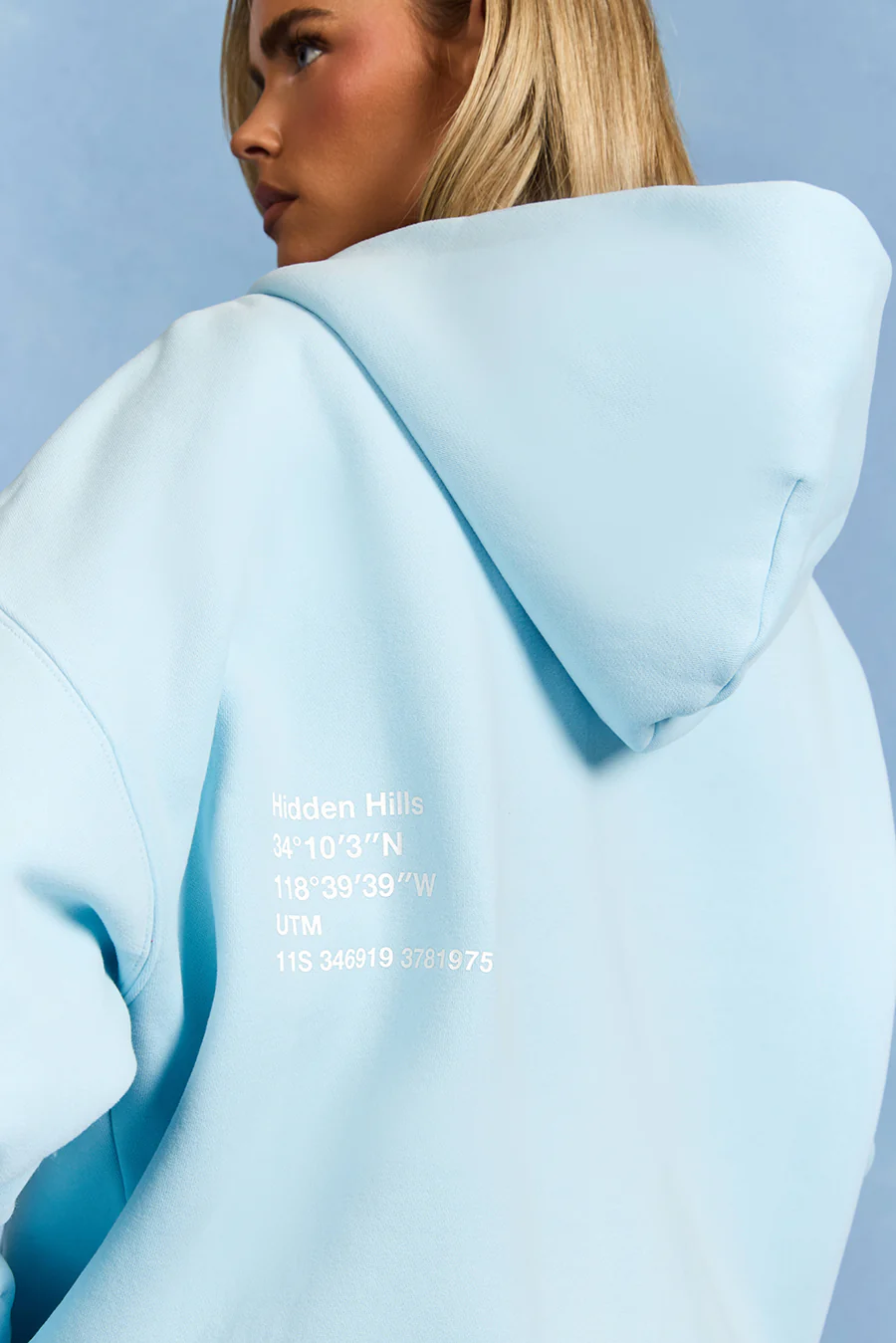 LABEL ZIP HOODIE LIGHT BLUE - Image 5