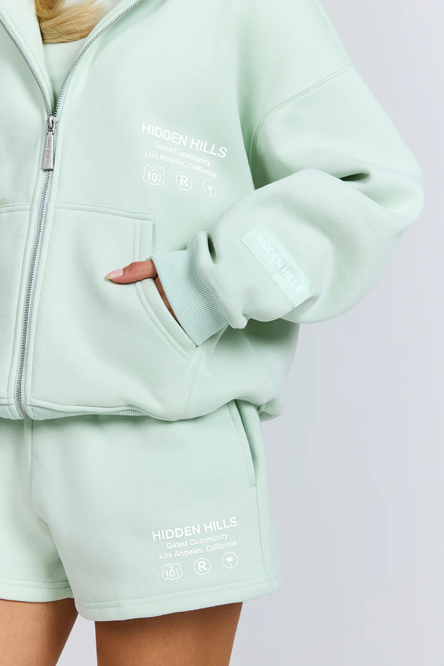 LABEL ZIP HOODIE MINT - Image 3