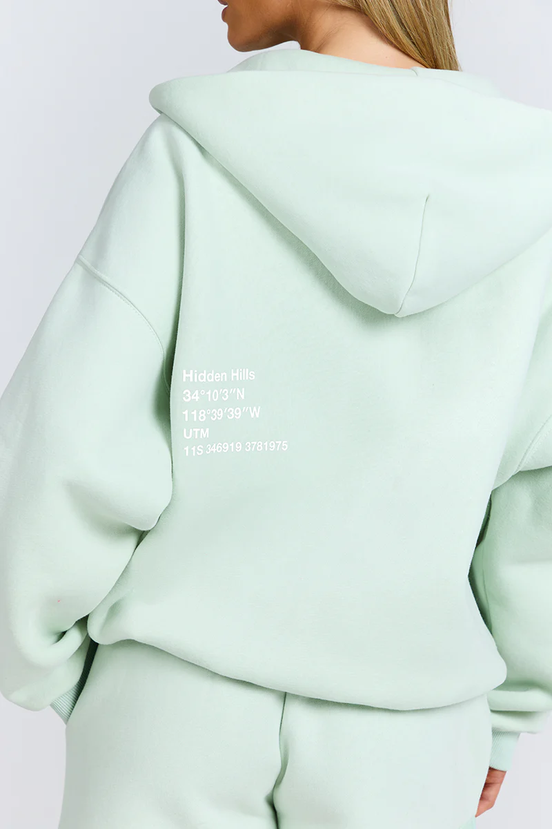 LABEL ZIP HOODIE MINT - Image 4