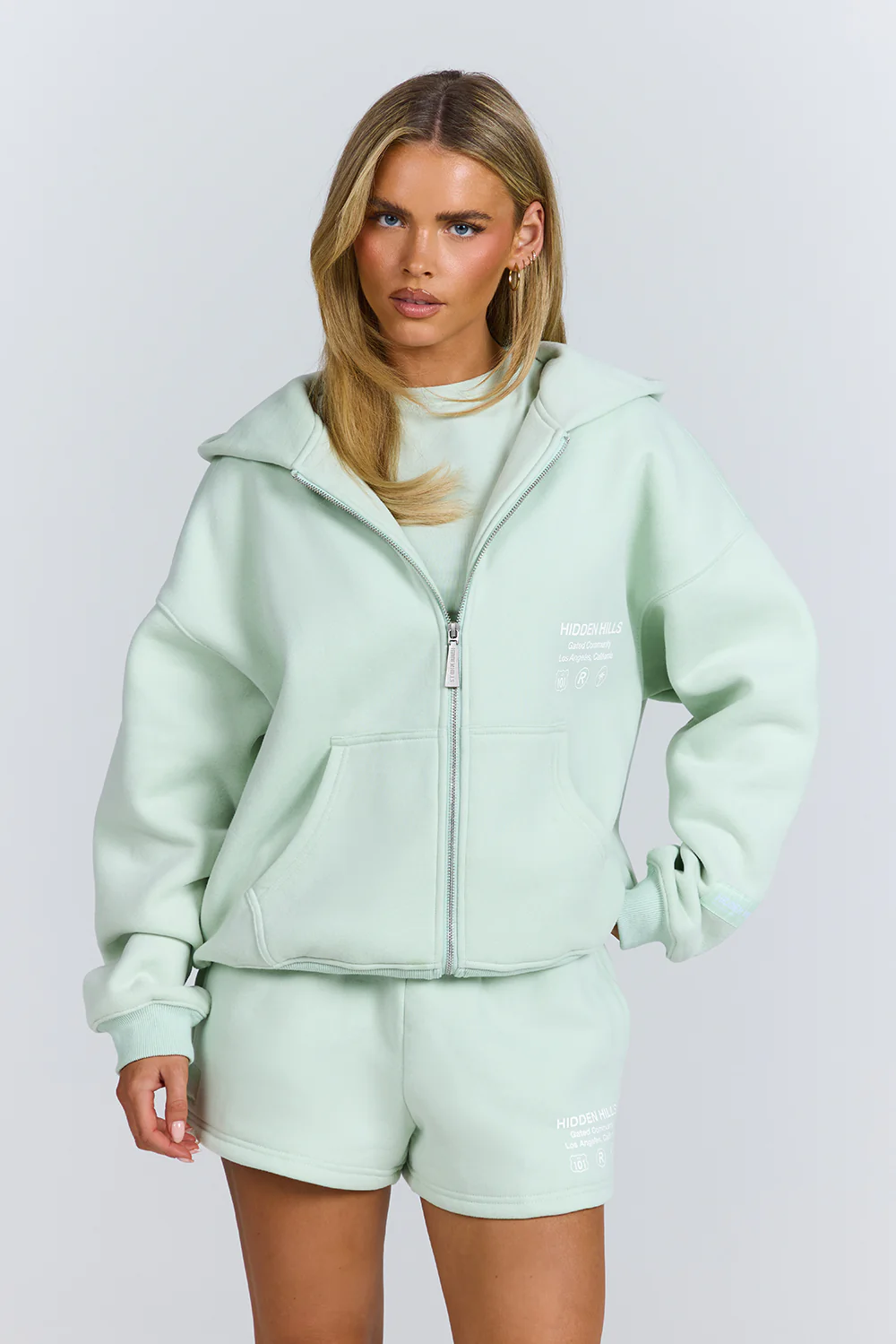LABEL ZIP HOODIE MINT - Image 5