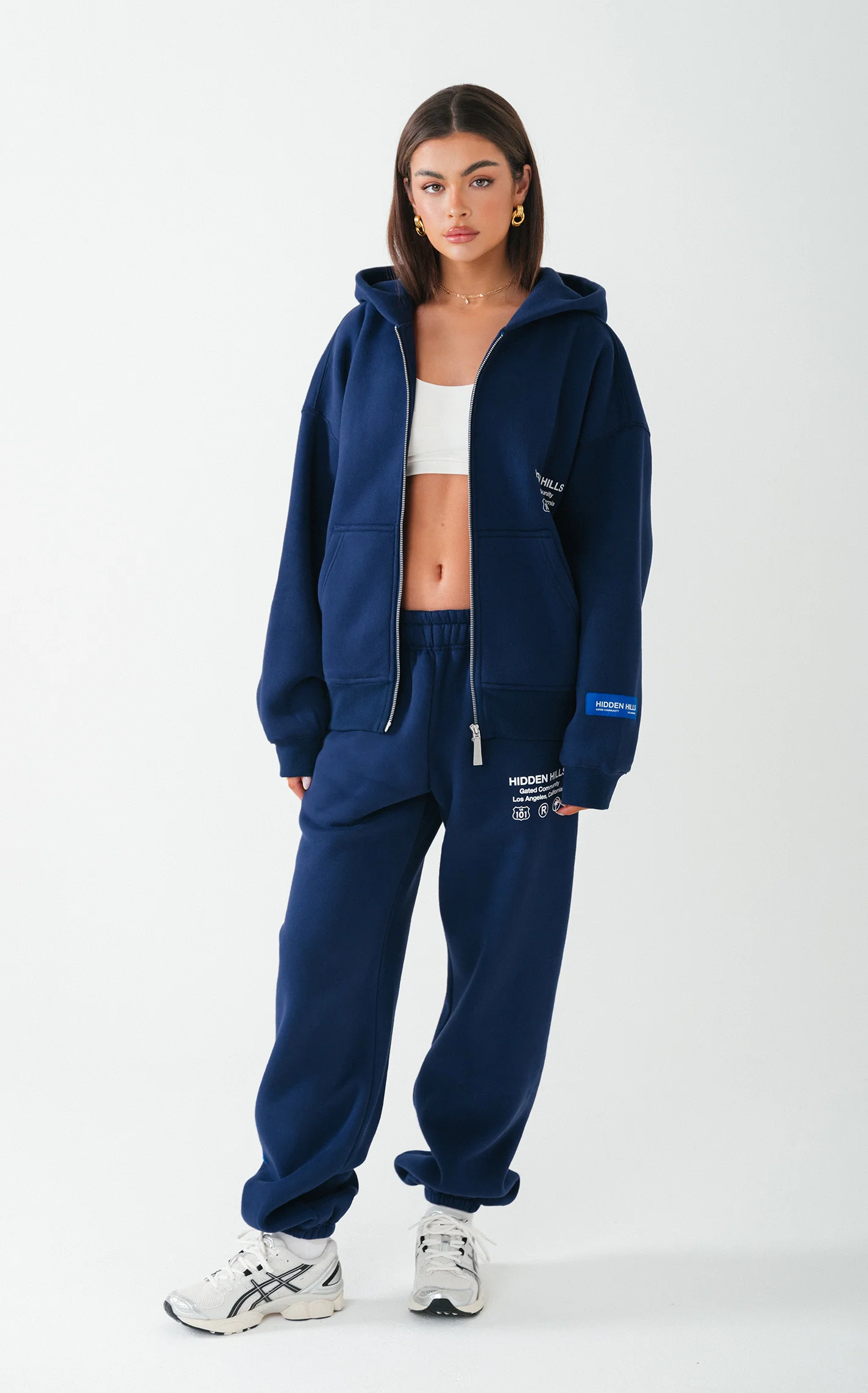 LABEL ZIP HOODIE NAVY - Image 5
