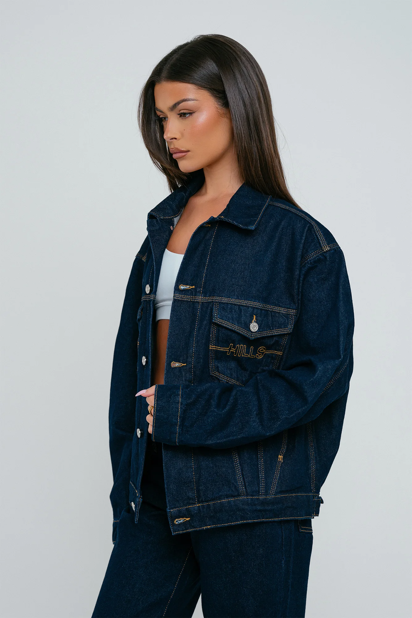 LOGO STITCH DENIM JACKET INDIGO - Image 4