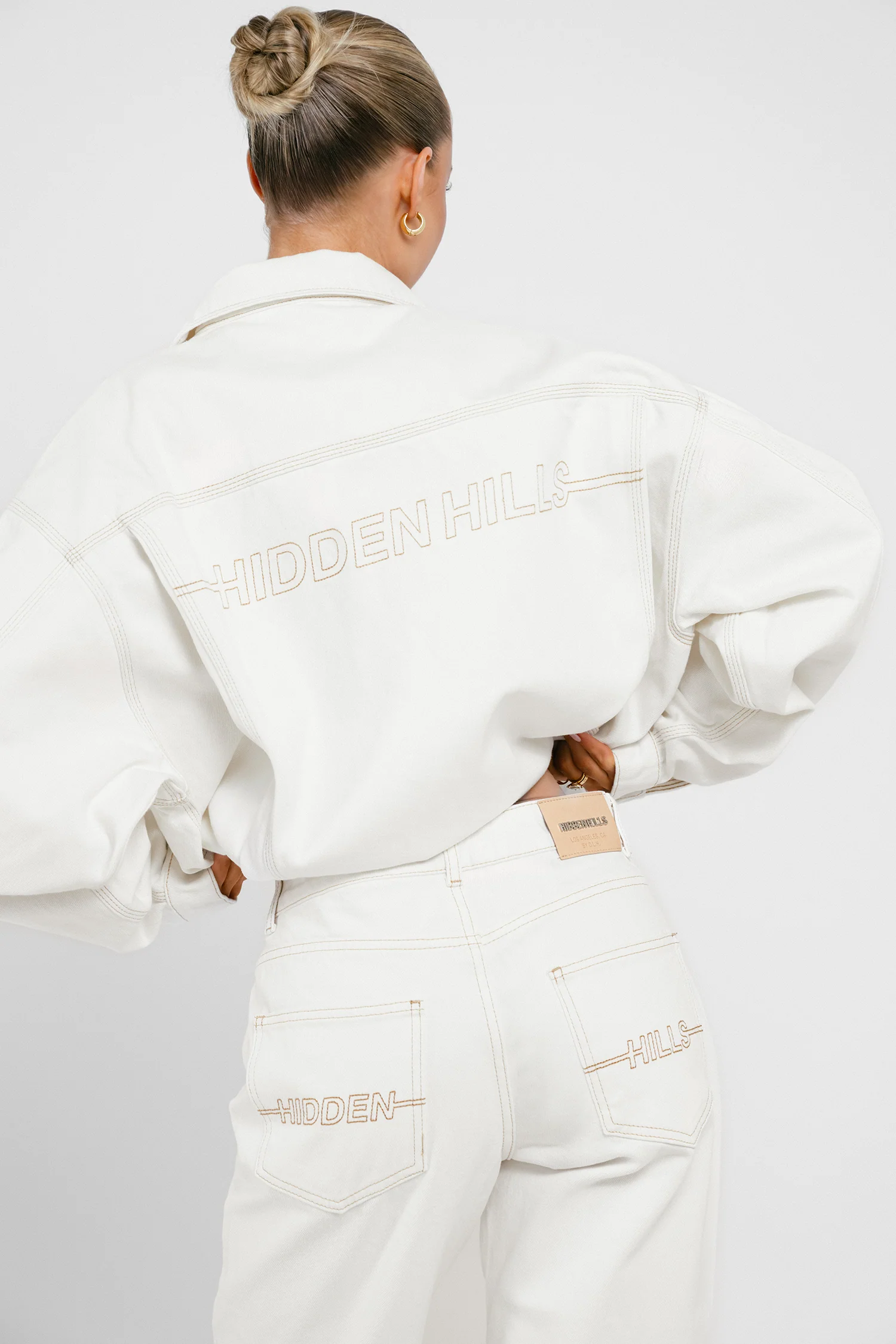 LOGO STITCH DENIM JACKET OFF WHITE - Image 5