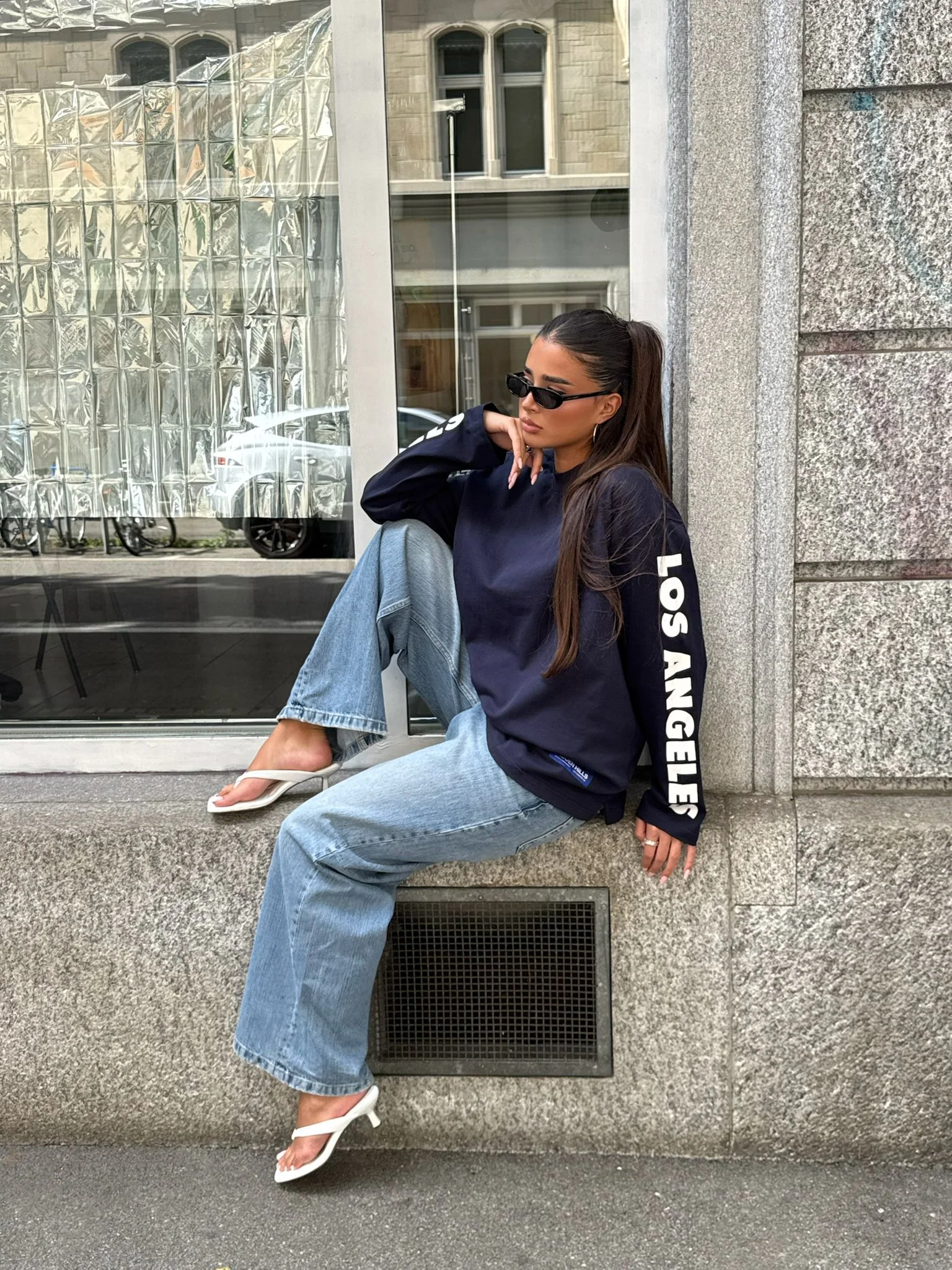 LONGSLEEVE T-SHIRT NAVY - Image 4