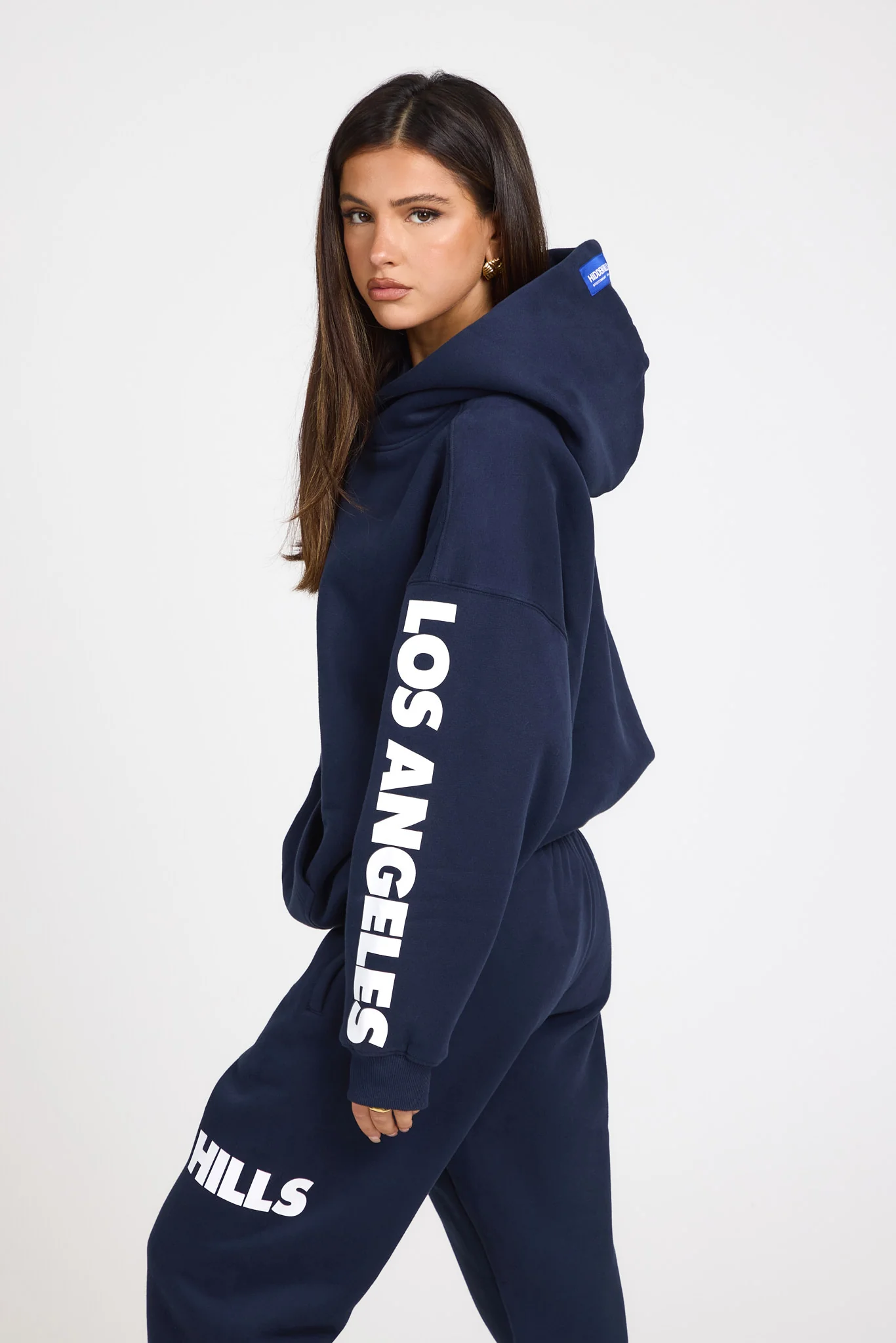 SLEEVE LOGO HOODIE NAVY - Image 3