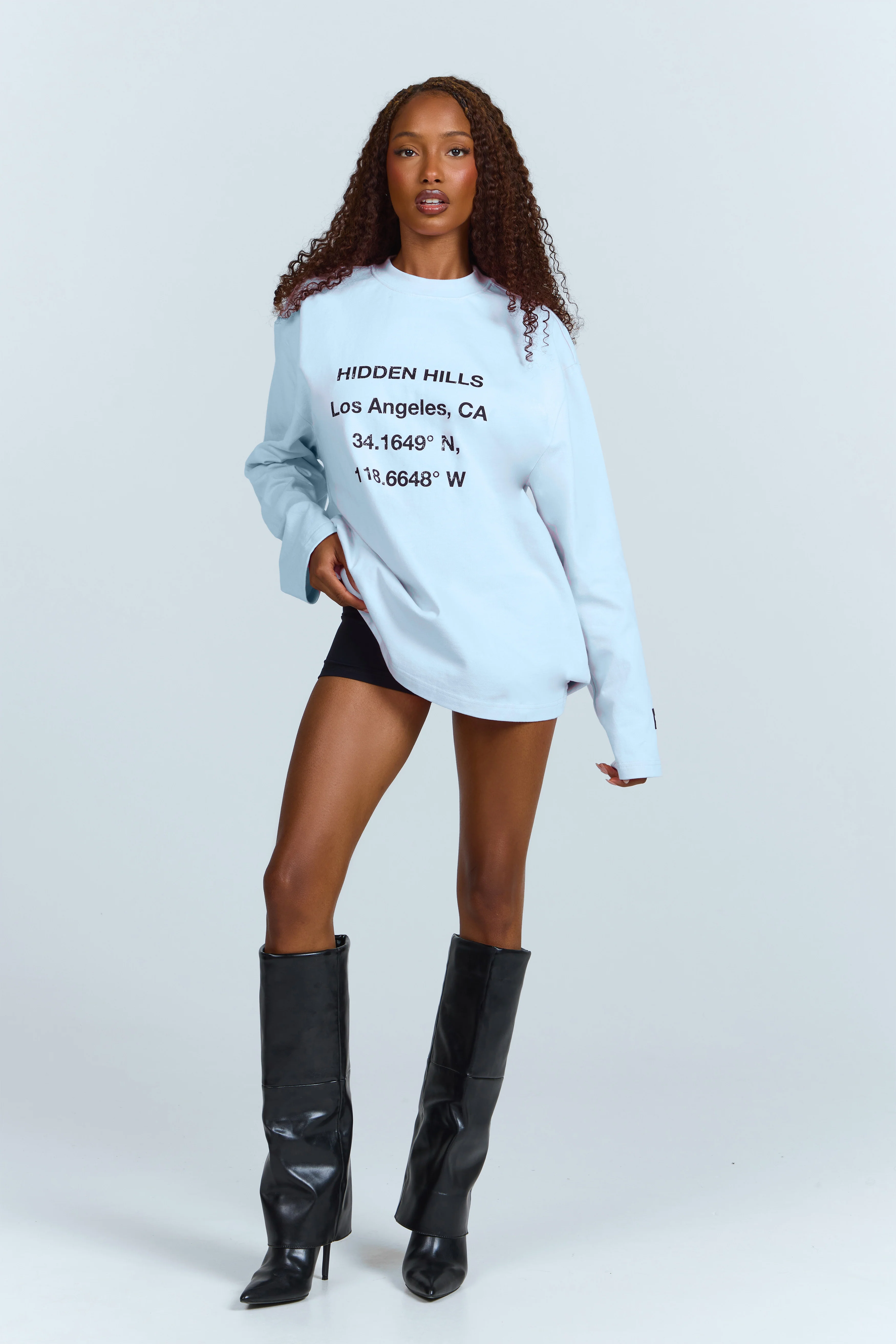 VINTAGE LOGO LONGSLEEVE T-SHIRT LIGHT BLUE - Image 2